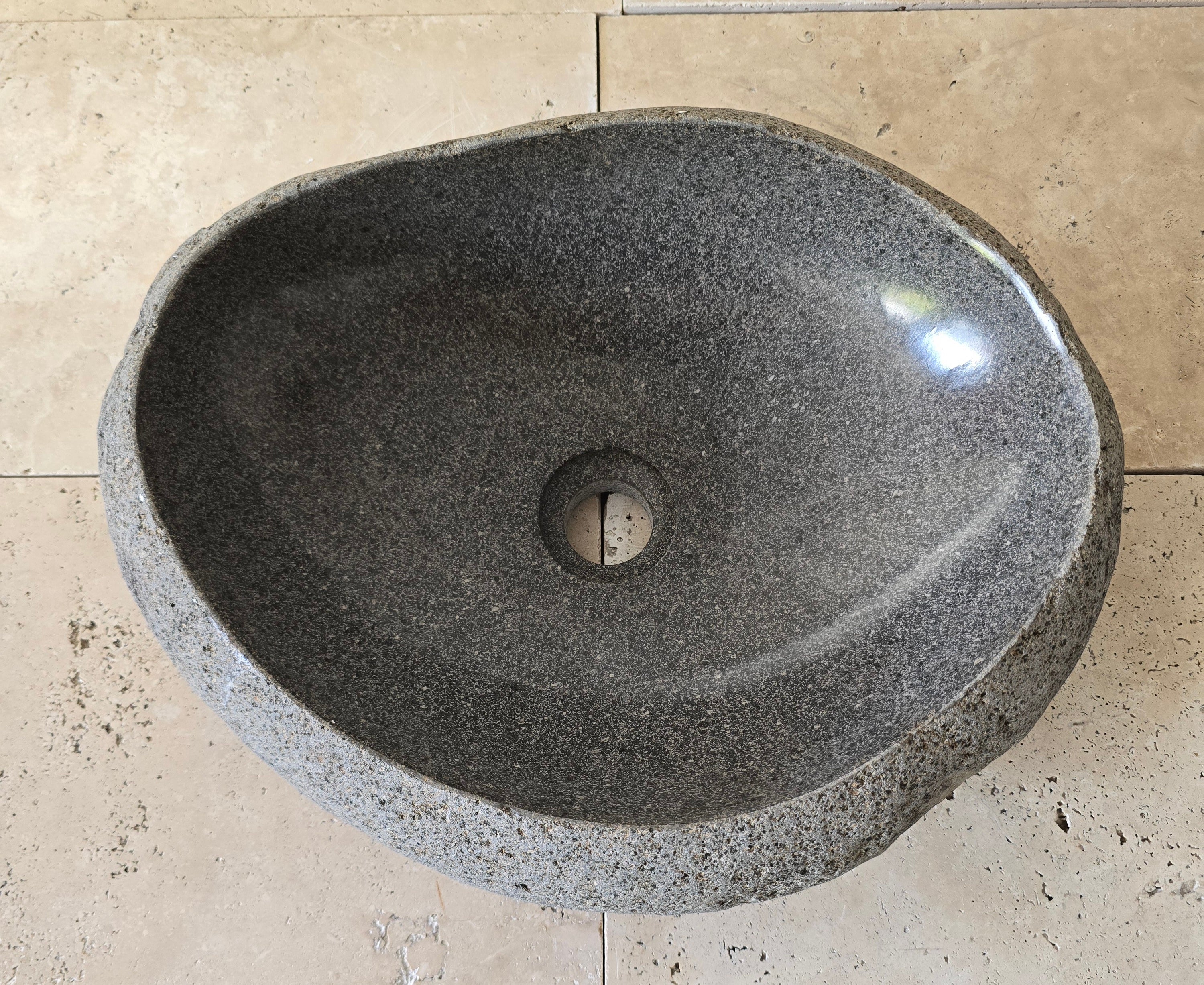 Handmade Natural Oval River Stone  Bathroom Basin  RVM 2409087