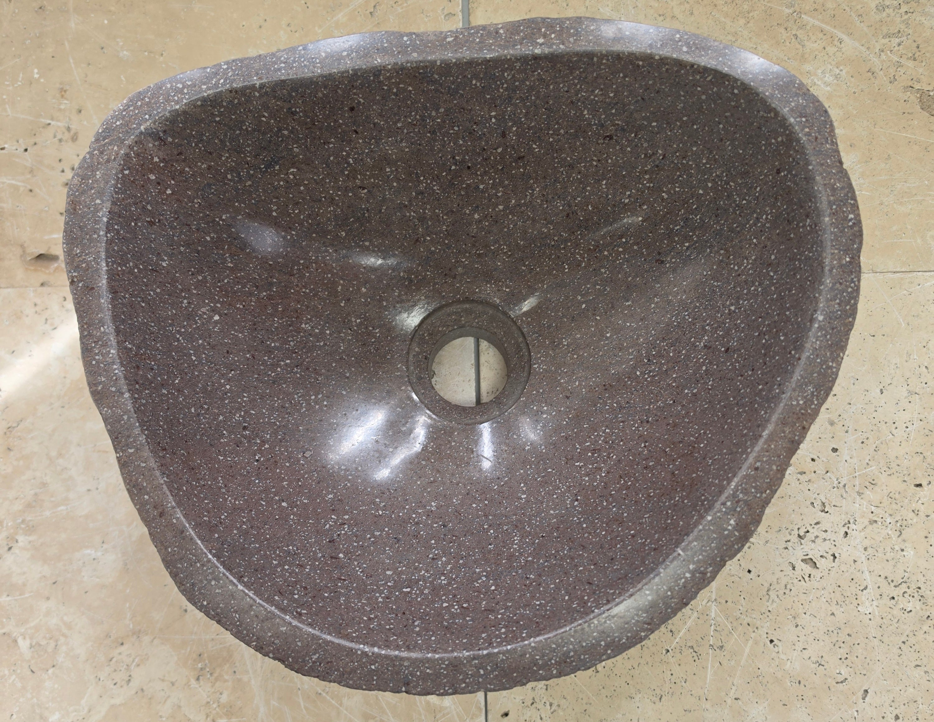 Handmade Natural Oval River Stone  Bathroom Basin  RS 2409030