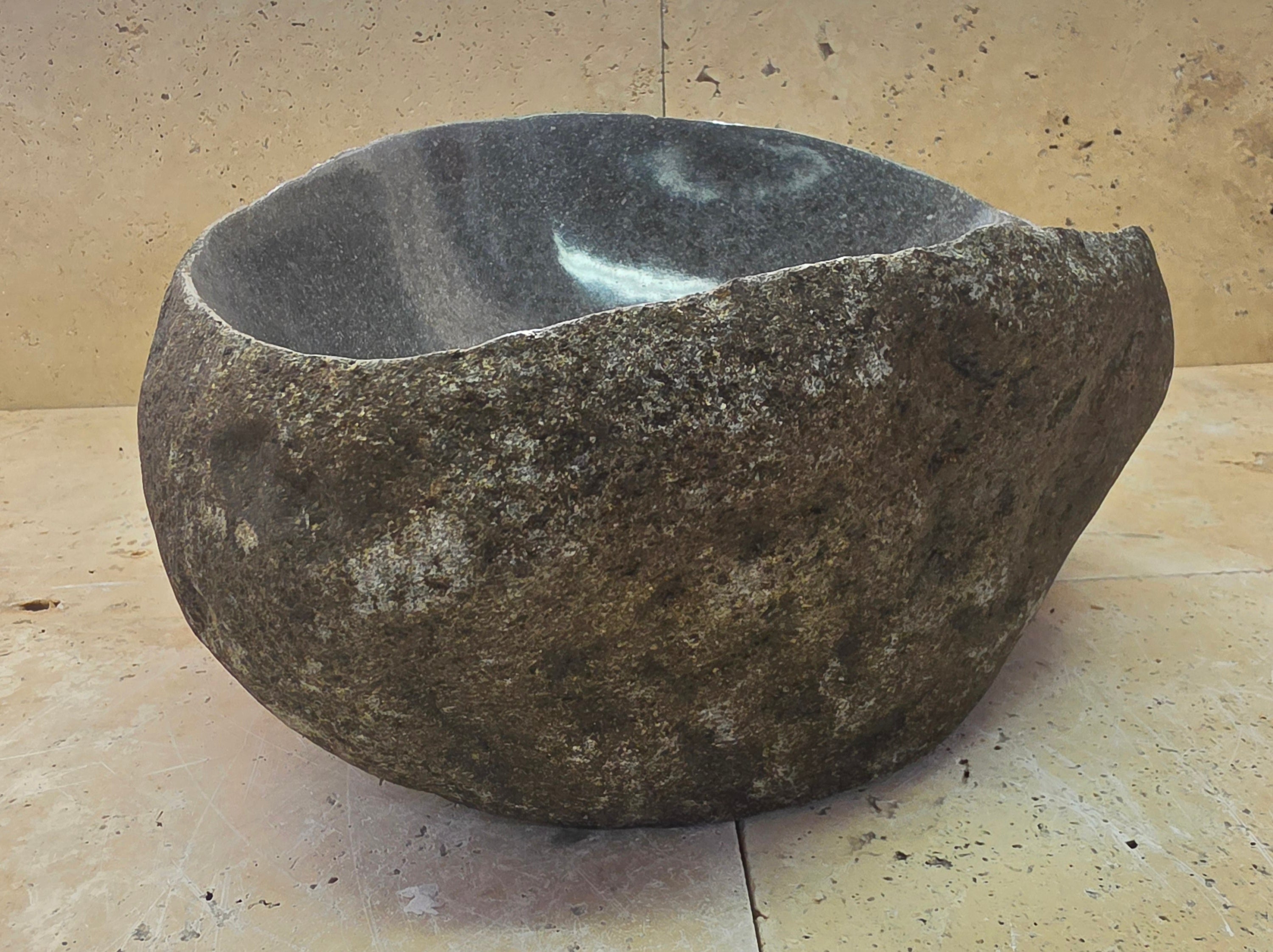 Handmade Natural Oval River Stone  Bathroom Basin  RVS 2409014