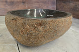 Handmade Natural Oval River Stone  Bathroom Basin  RM 2409089
