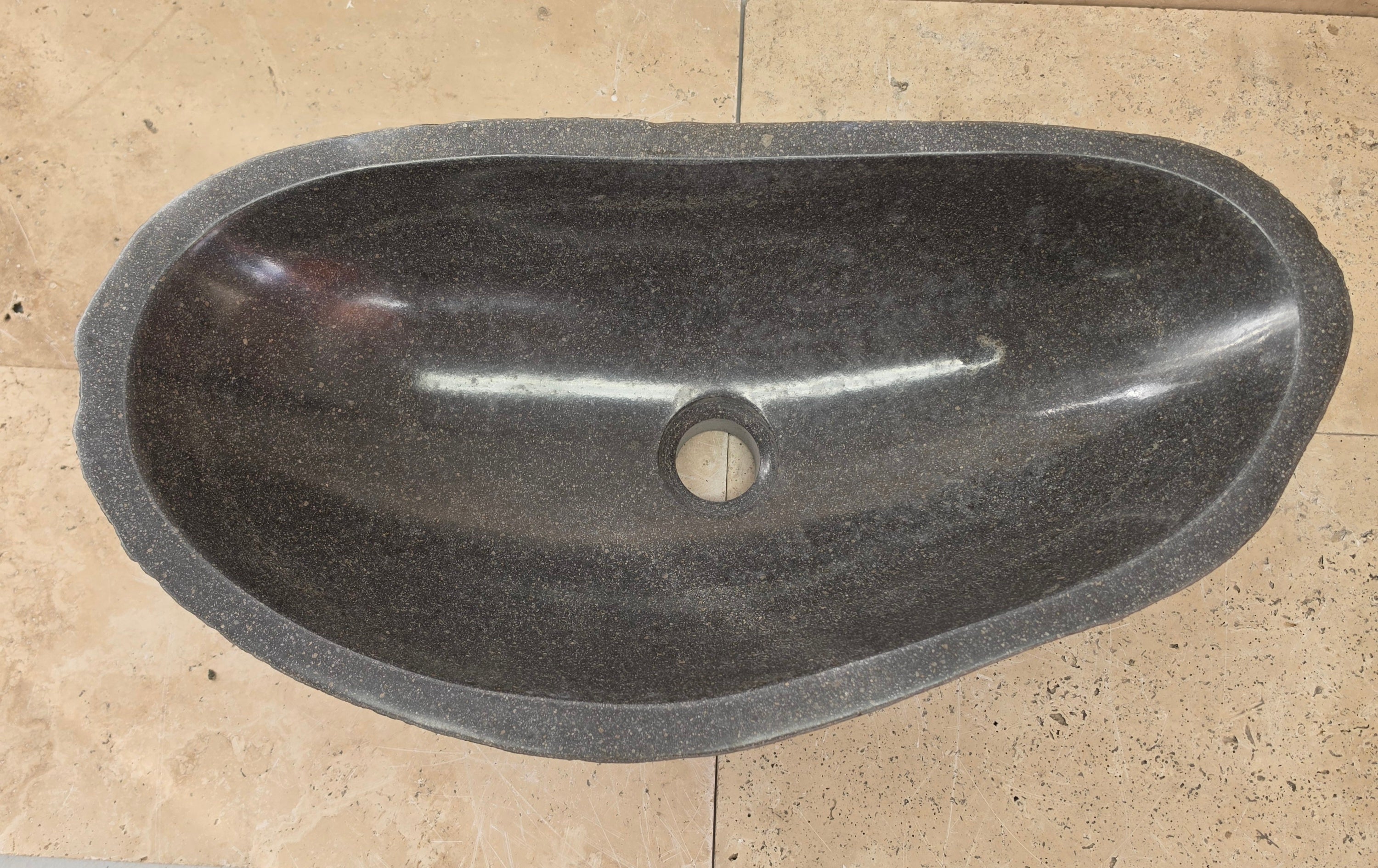Handmade Natural Oval River Stone  Bathroom Basin  RL 25072051