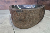 Handmade Natural Oval River Stone  Bathroom Basin  RS 2409012