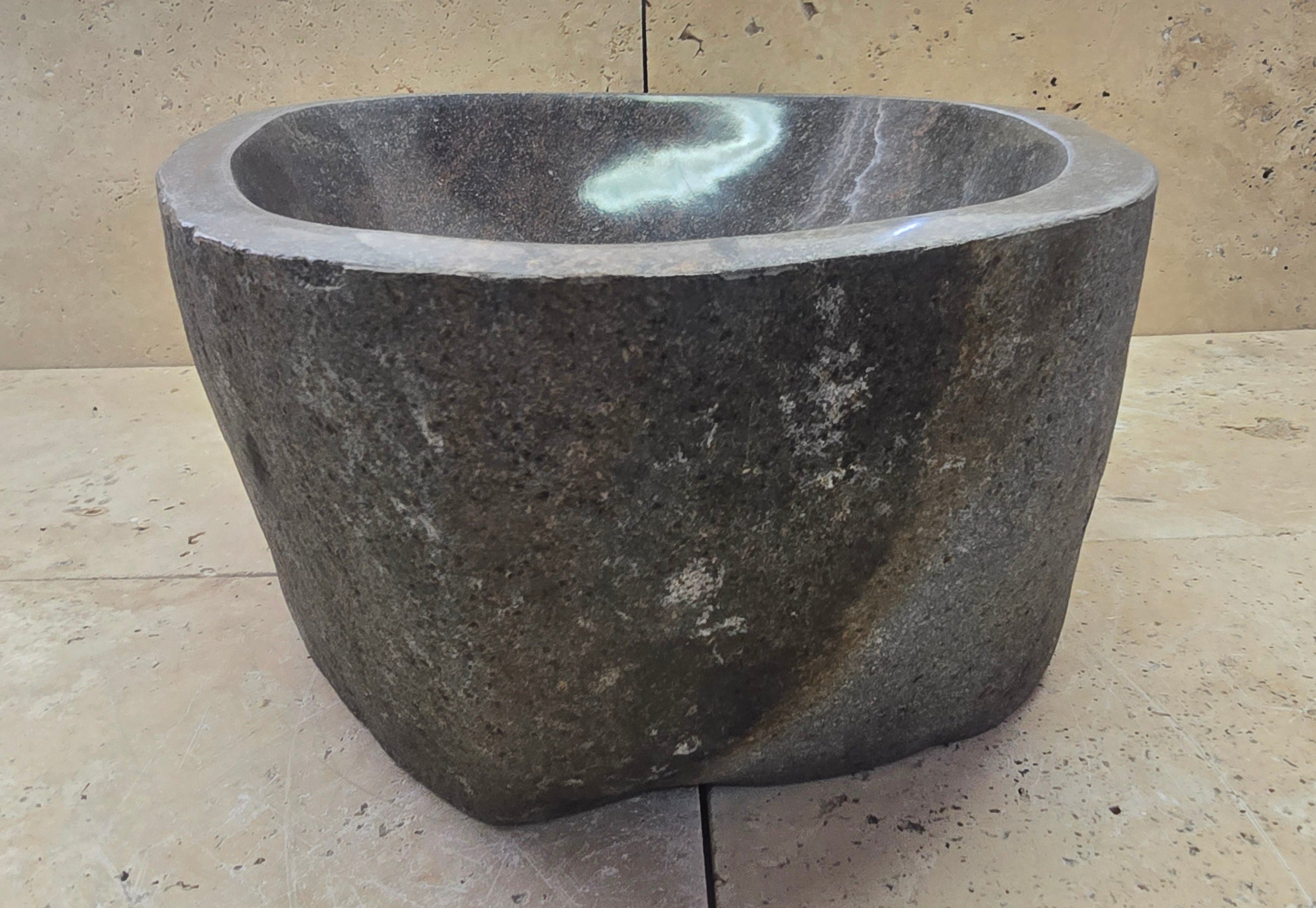 Handmade Natural Oval River Stone  Bathroom Basin  RM 2409102