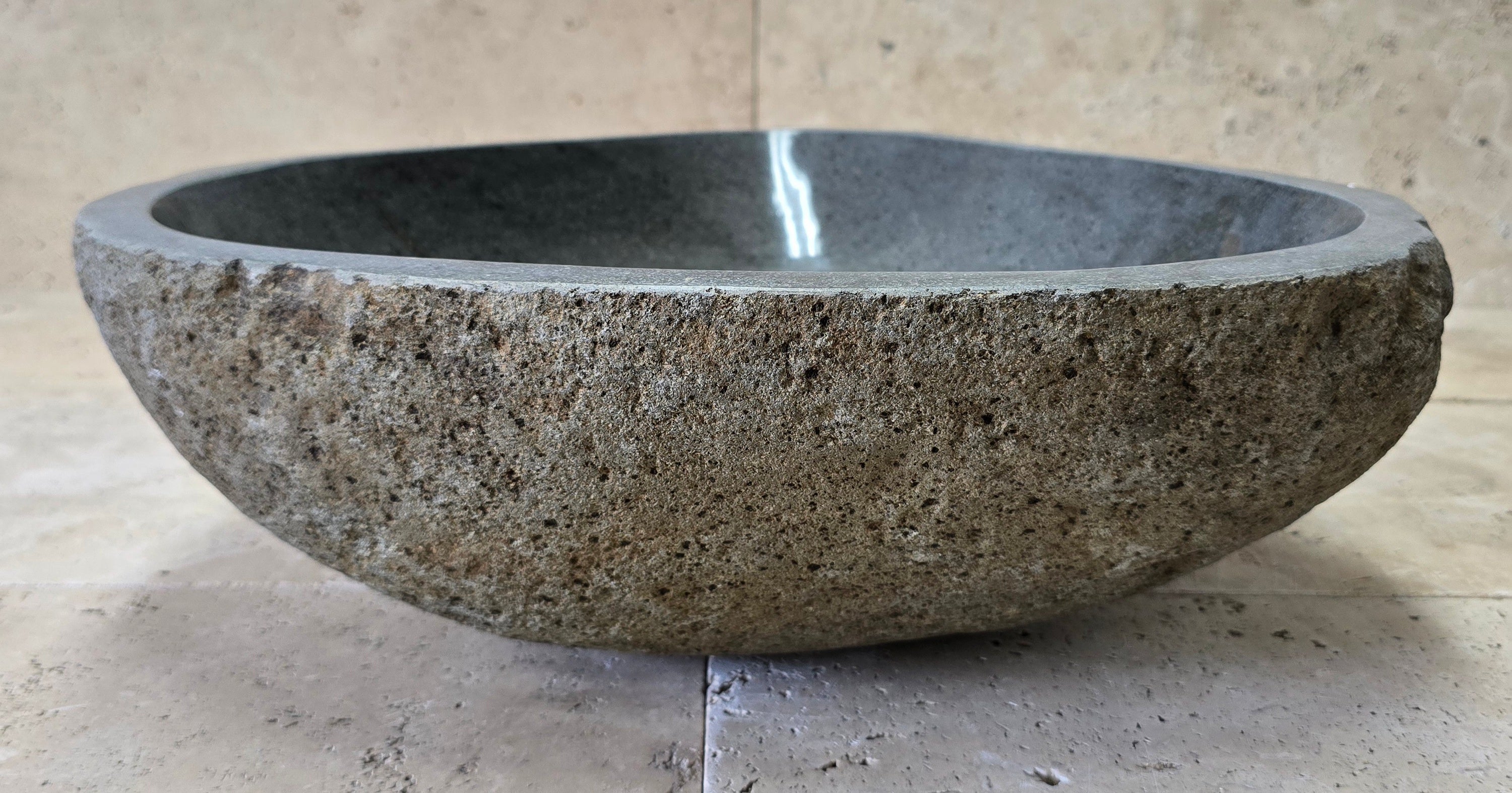 Handmade Natural Oval River Stone  Bathroom Basin  RM 2409108
