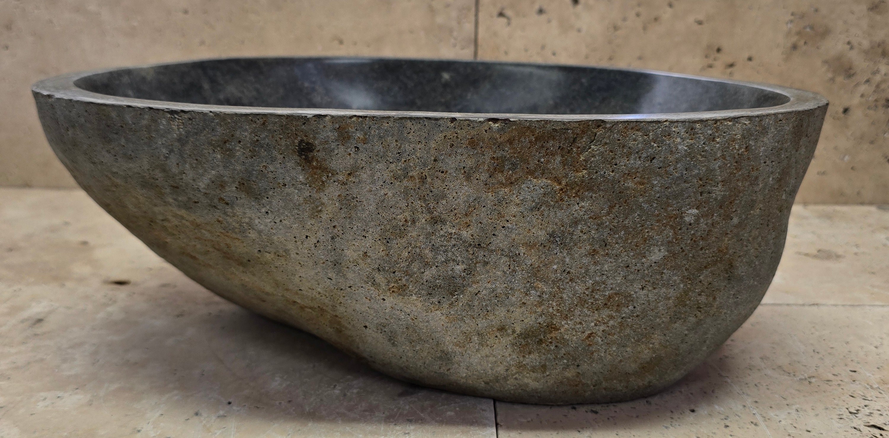 Handmade Natural Oval River Stone  Bathroom Basin  RM 2409097