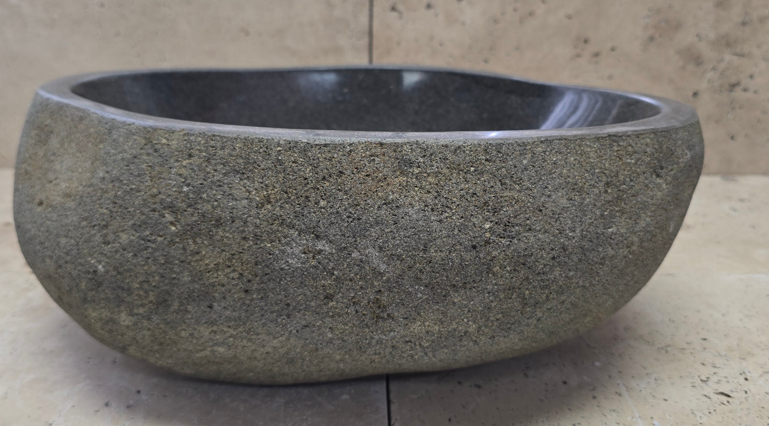 Handmade Natural Oval River Stone  Bathroom Basin  RS 2409017