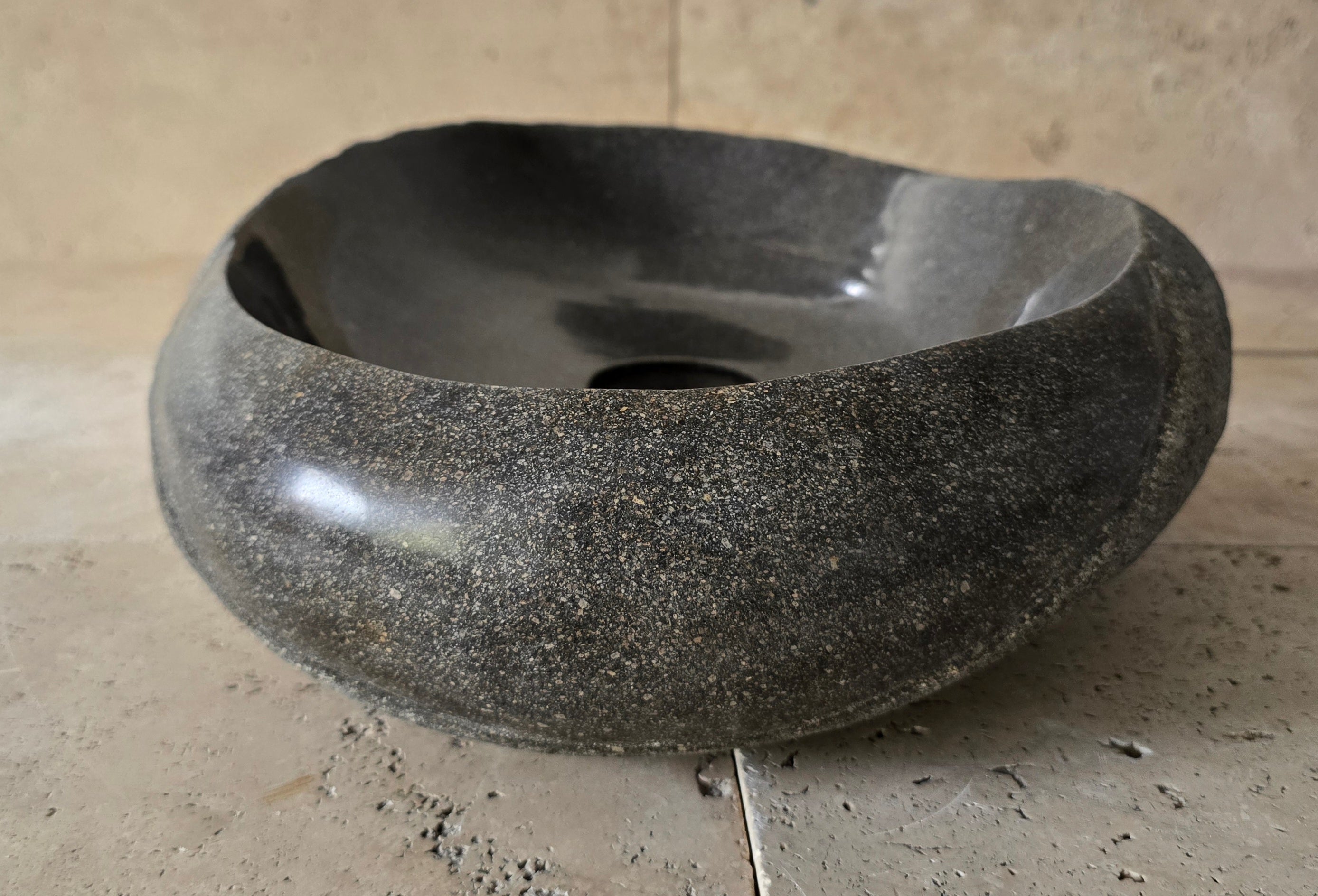 Handmade Natural Oval River Stone  Bathroom Basin  PHM 240918
