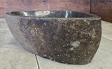 Handmade Natural Oval River Stone  Bathroom Basin  RS 2409012