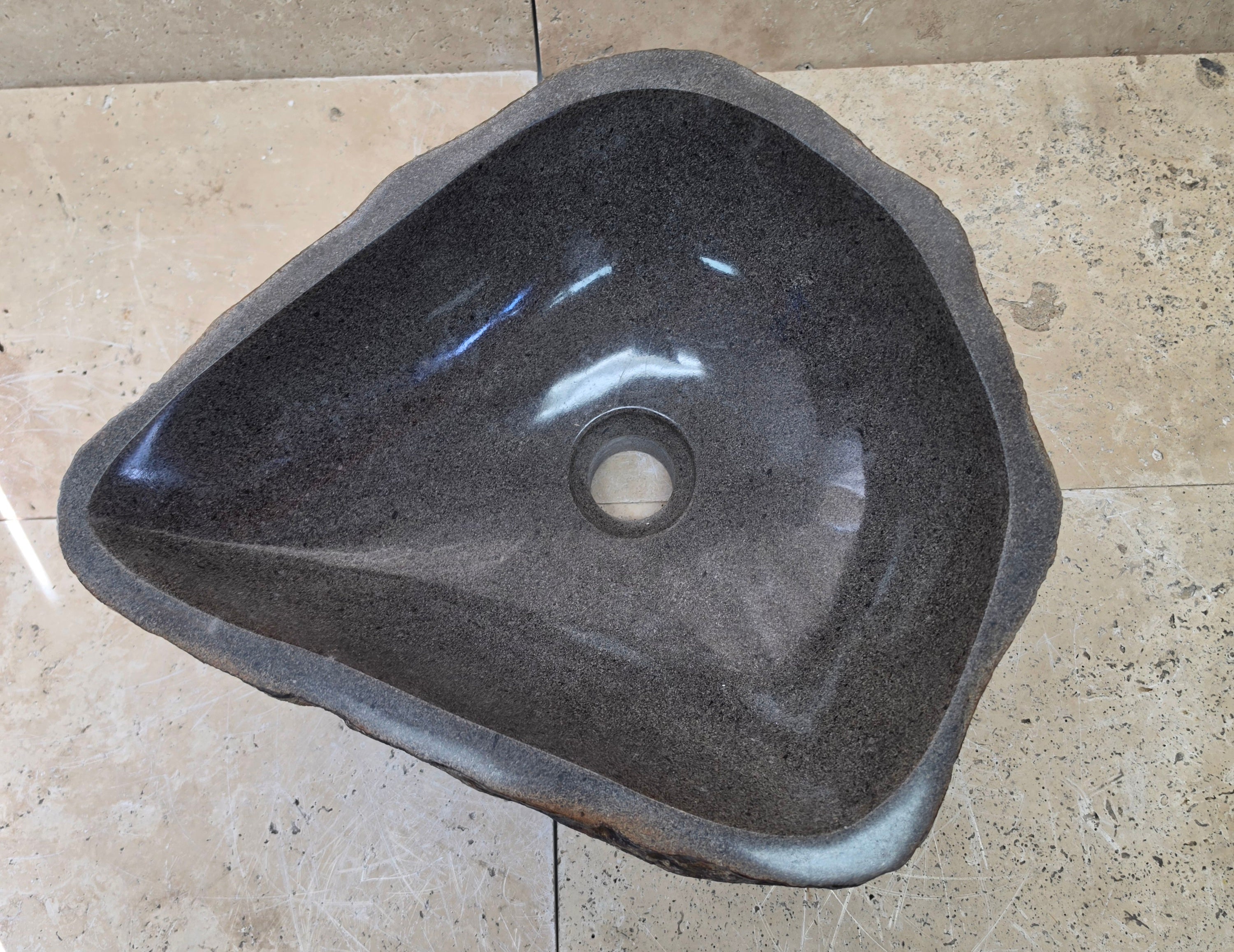 Handmade Natural Oval River Stone  Bathroom Basin  RS 25072025