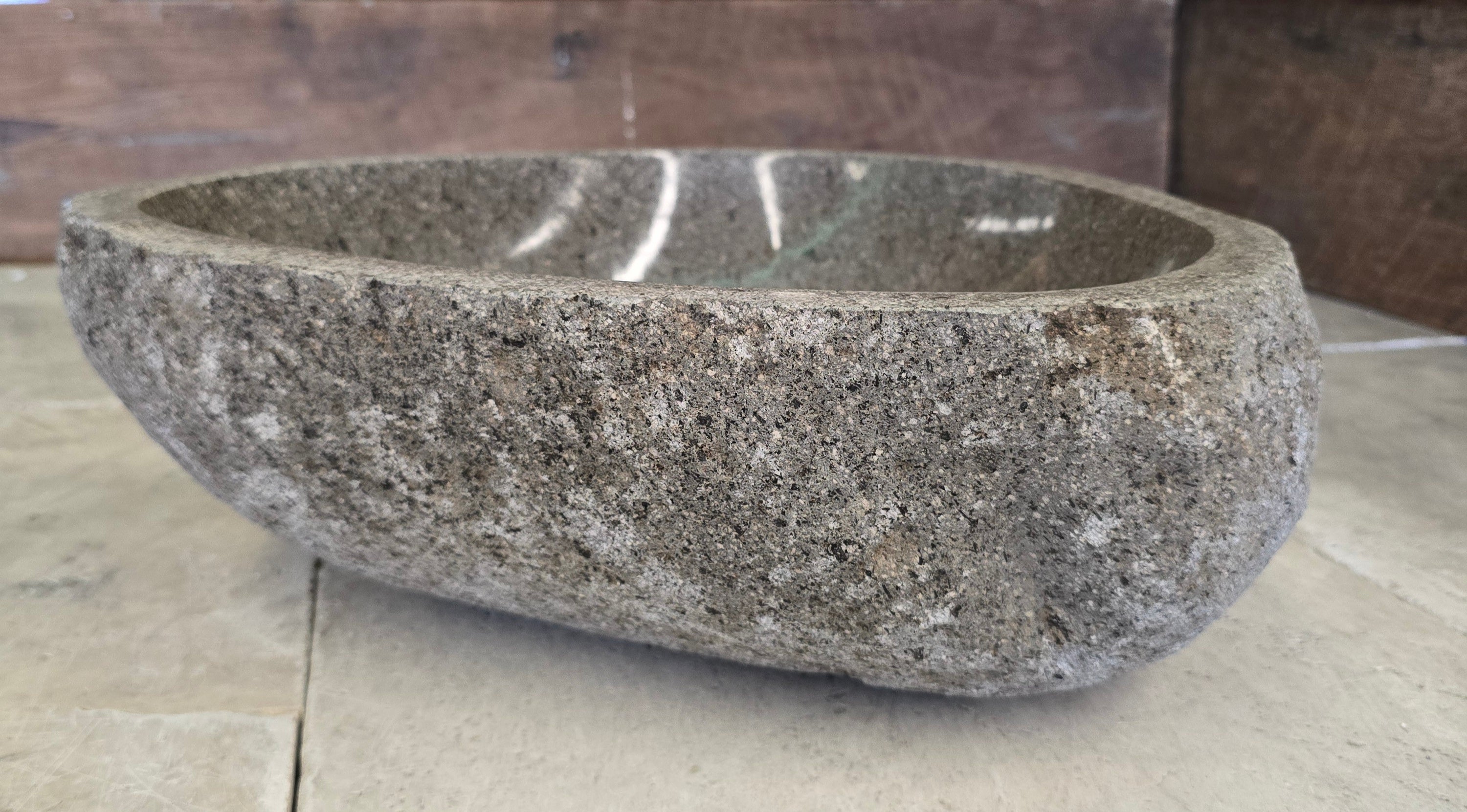 Handmade Natural Oval River Stone  Bathroom Basin  RS 24091054