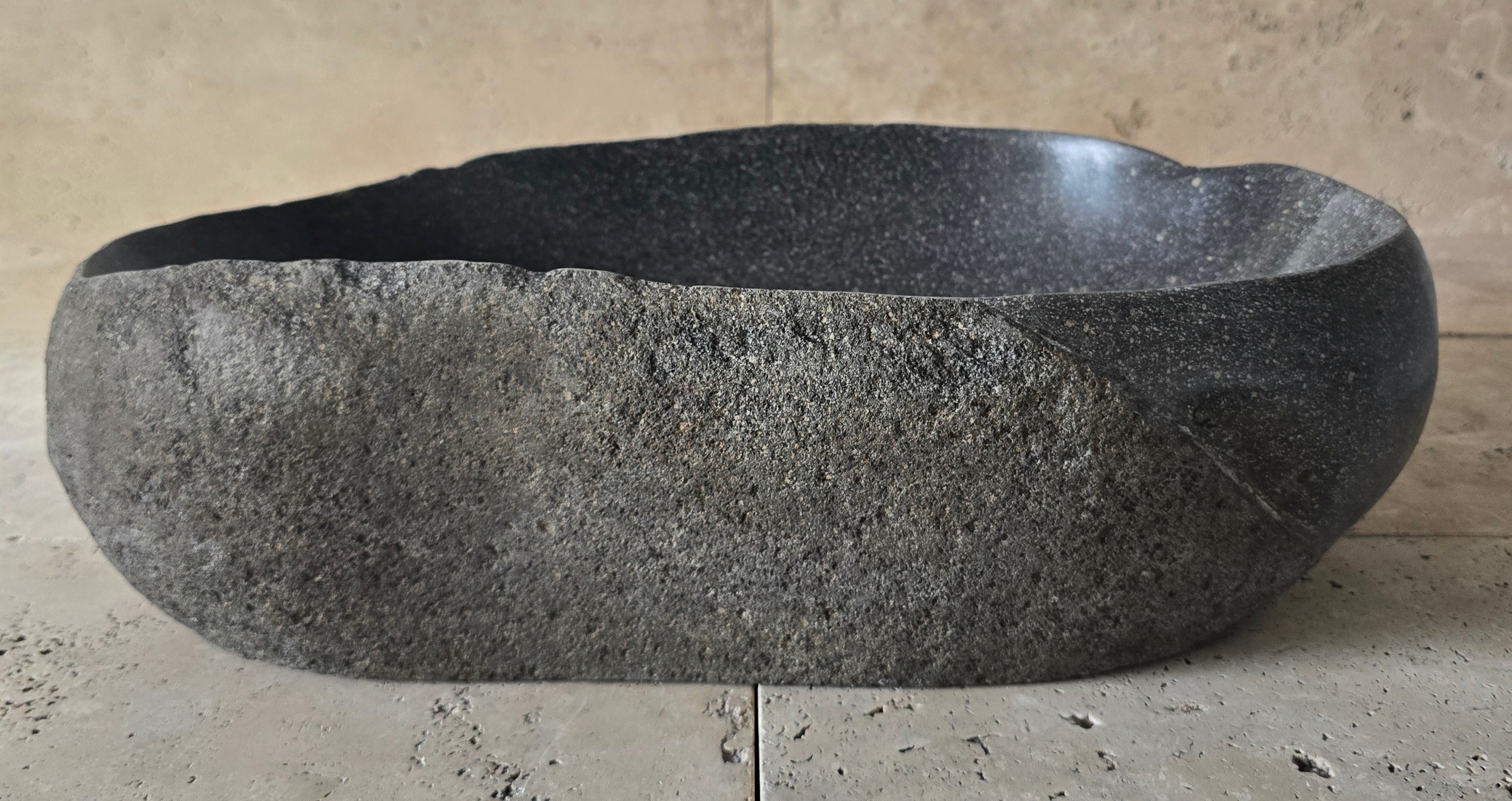 Handmade Natural Oval River Stone  Bathroom Basin  PHM 240921