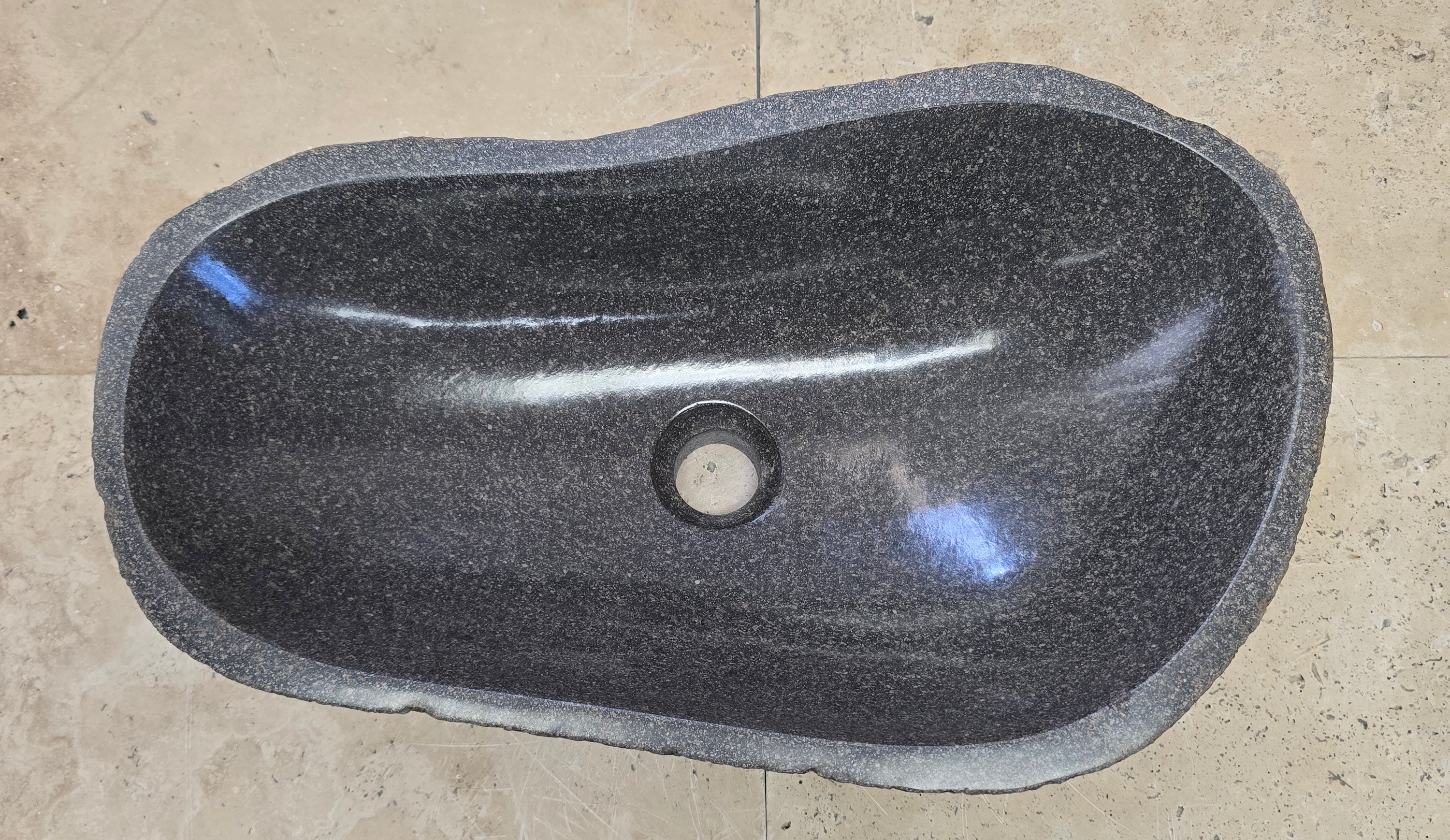 Handmade Natural Oval River Stone  Bathroom Basin  RL 240959