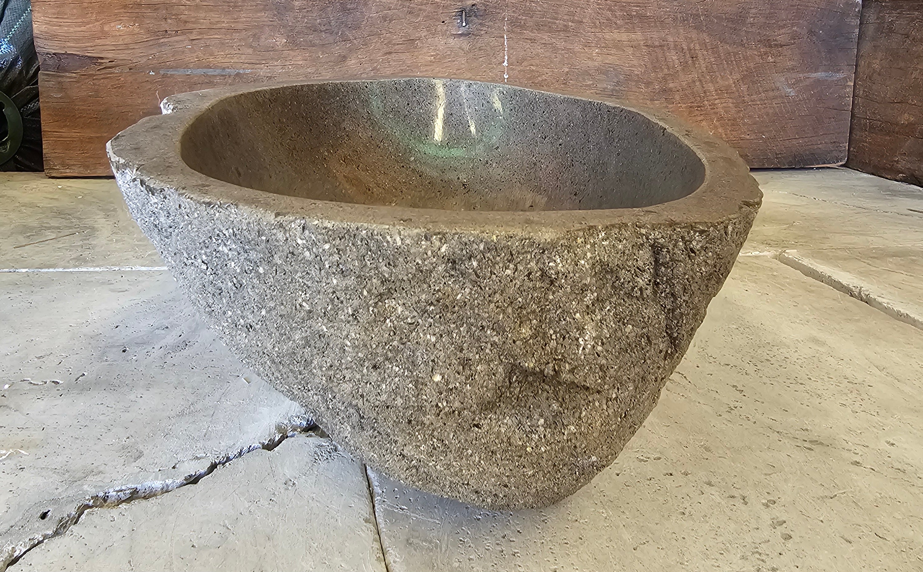 Handmade Natural Oval River Stone  Bathroom Basin  RL 240969