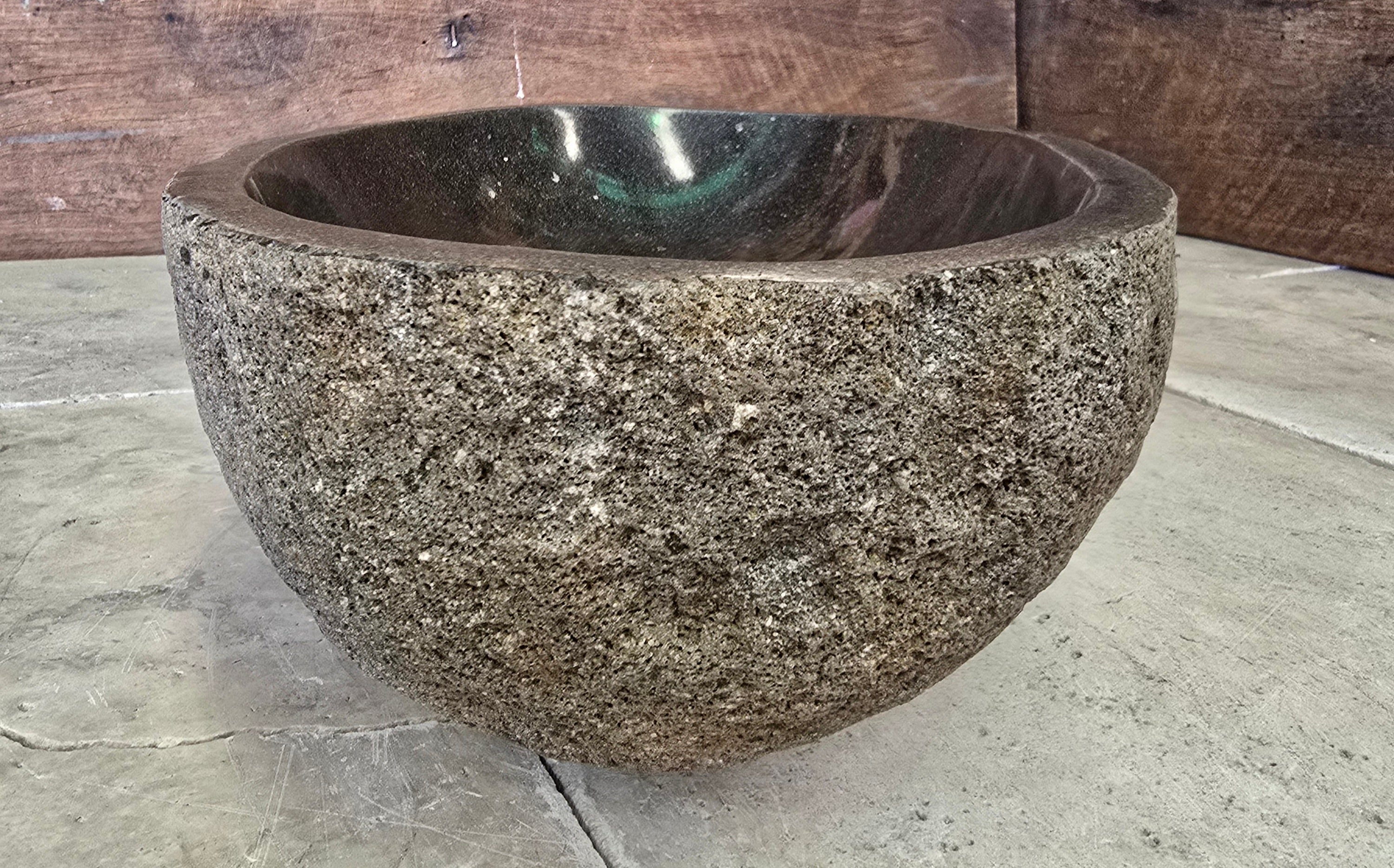 Handmade Natural Oval River Stone  Bathroom Basin  RL 240952