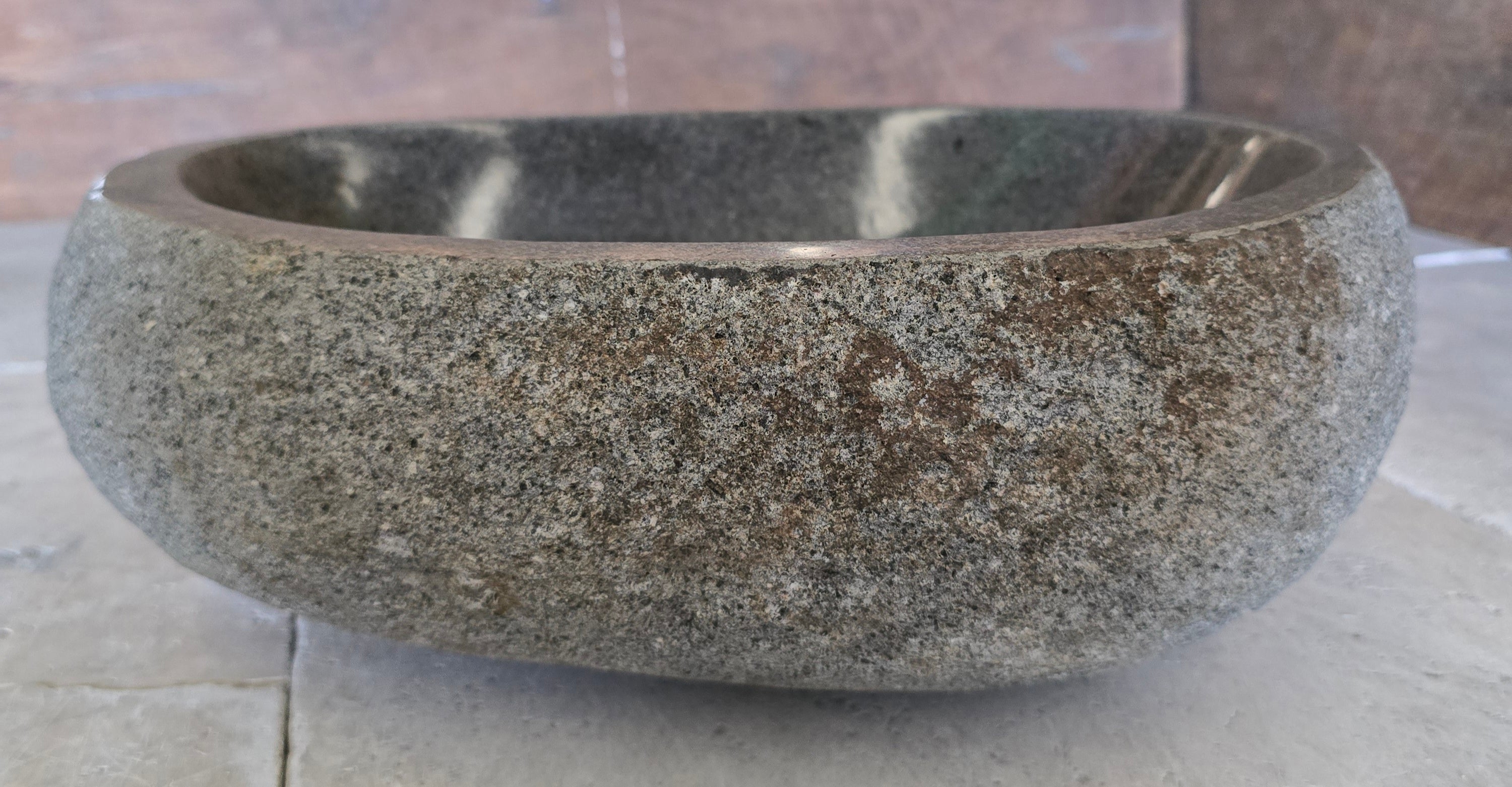 Handmade Natural Oval River Stone  Bathroom Basin  RS 2409087