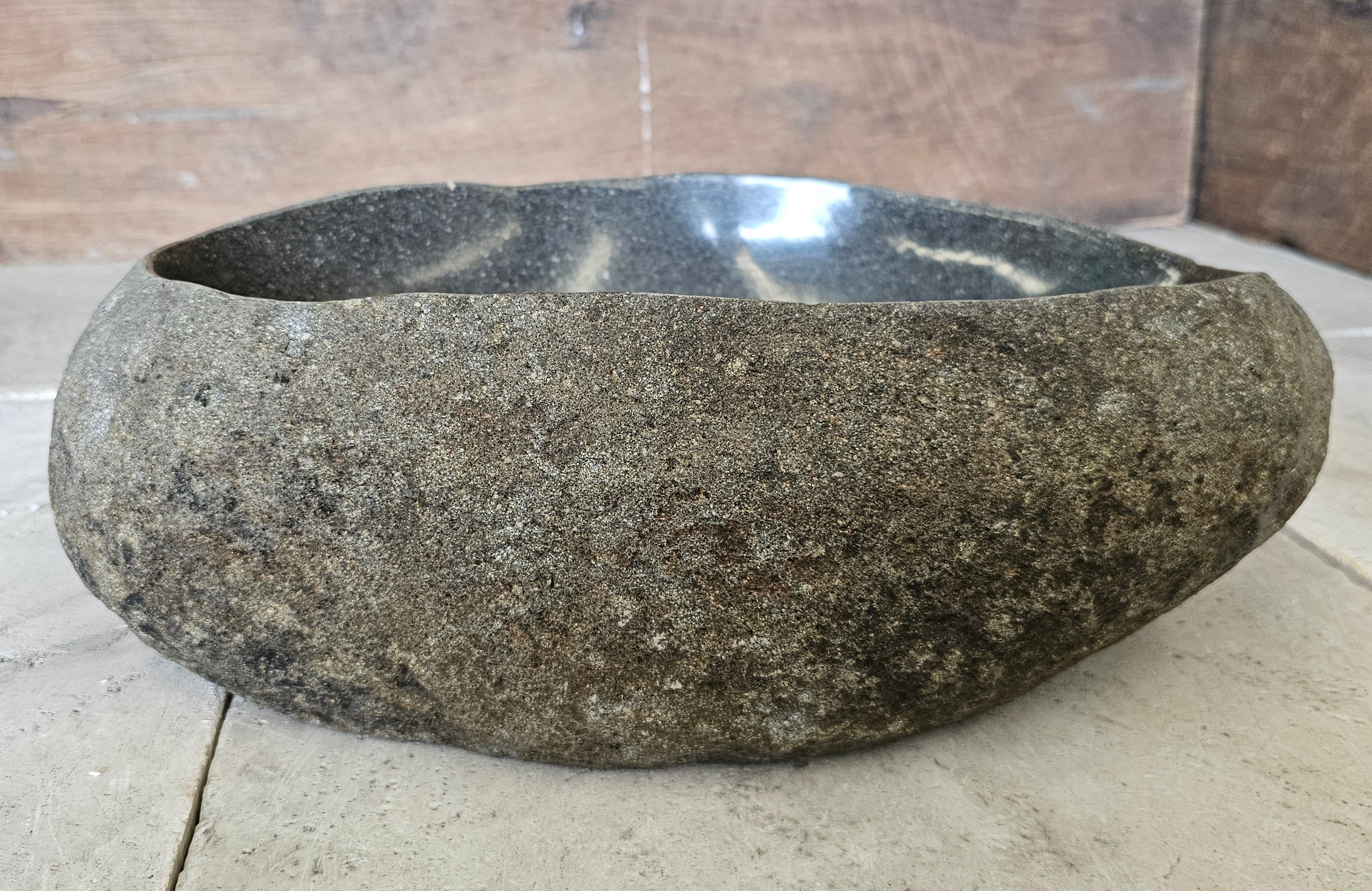 Handmade Natural Oval River Stone  Bathroom Basin  RVM 2409024