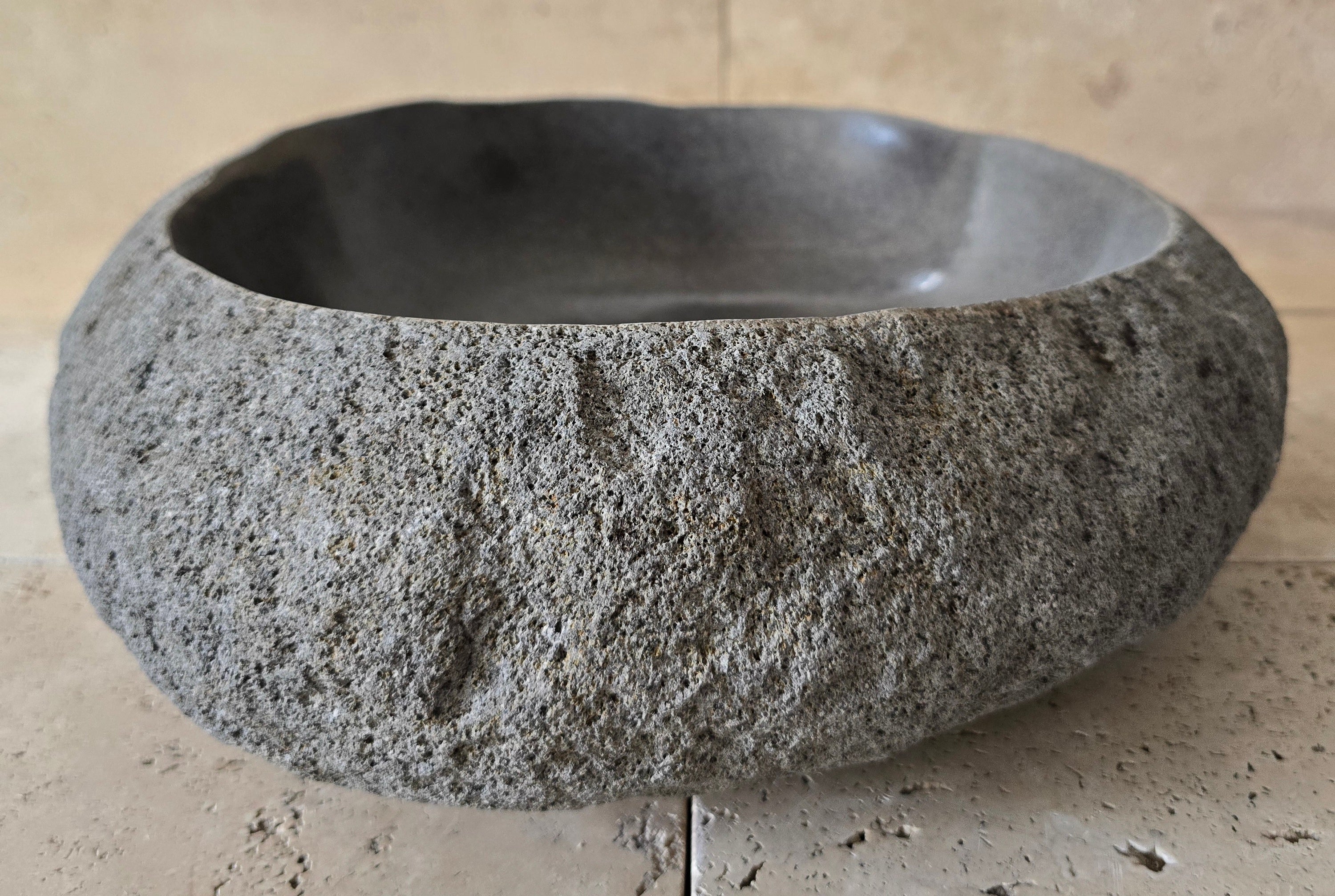 Handmade Natural Oval River Stone  Bathroom Basin  RVM 2409084
