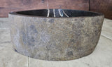 Handmade Natural Oval River Stone  Bathroom Basin  RS 2409013