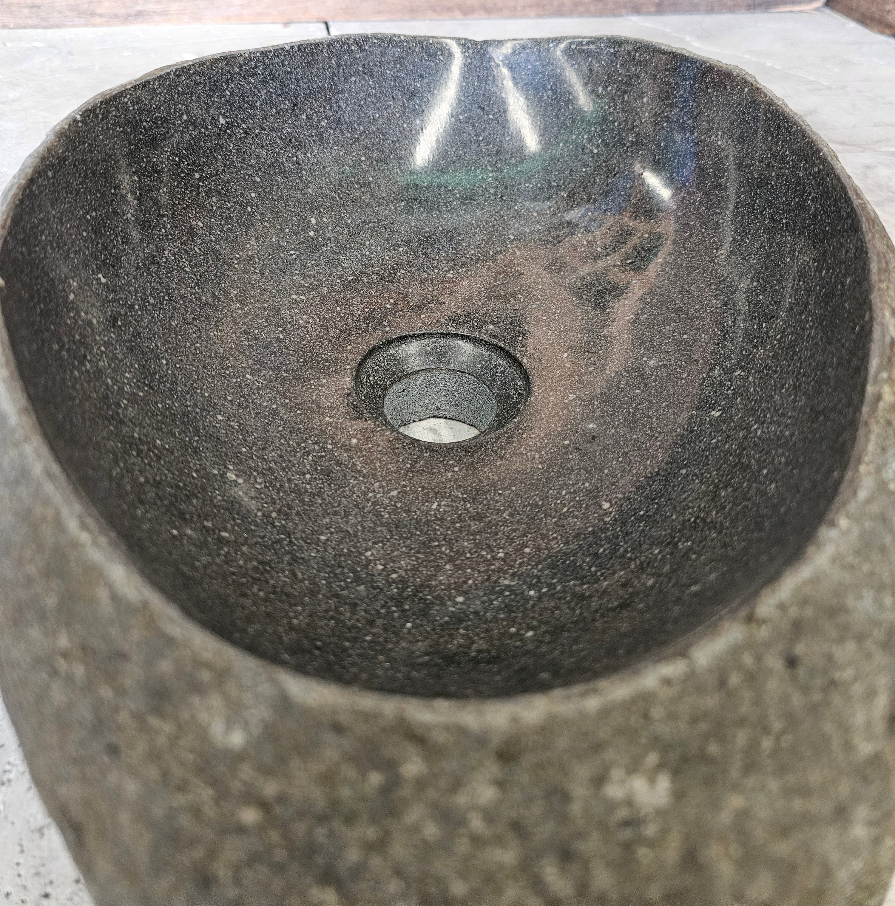 Handmade Natural Oval River Stone  Bathroom Basin  RVM 2409024