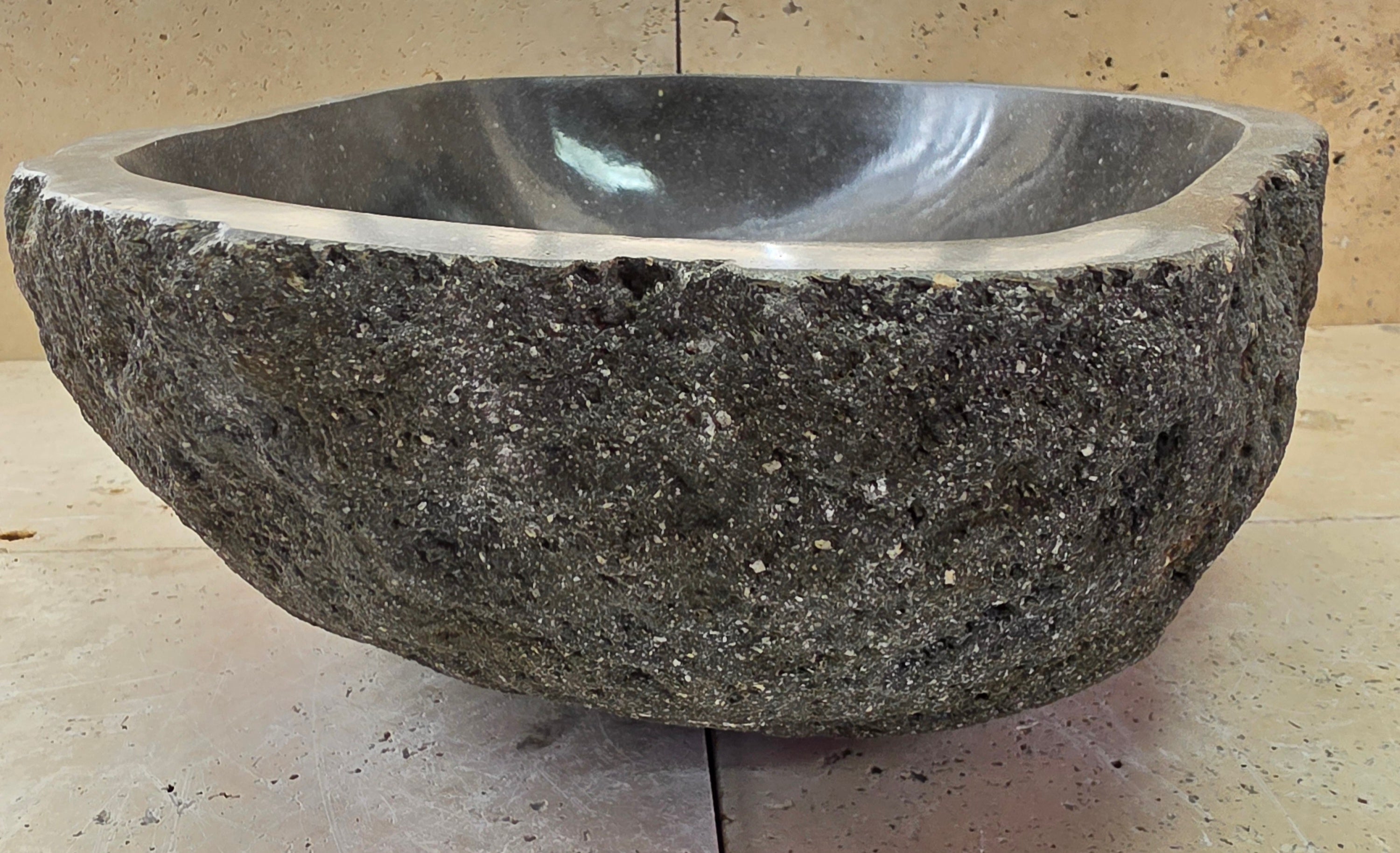 Handmade Natural Oval River Stone  Bathroom Basin  RL 25072036