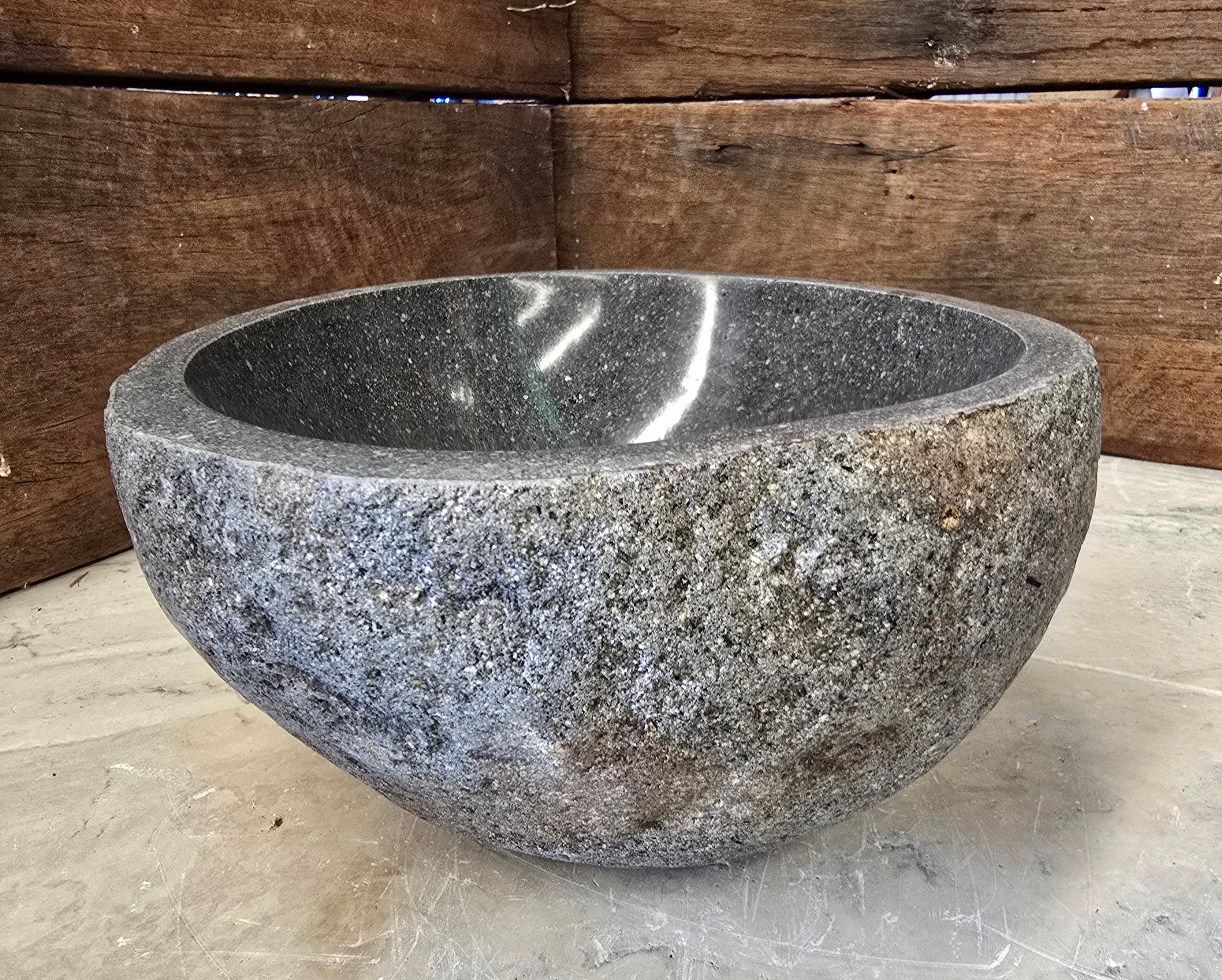 Handmade Natural Oval River Stone  Bathroom Basin  RS 2409079