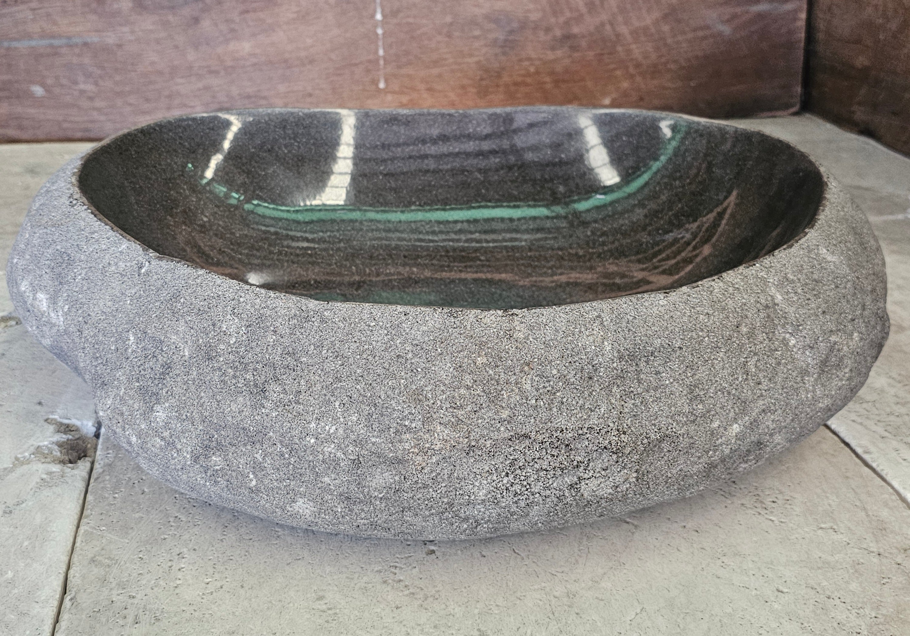 Handmade Natural Oval River Stone  Bathroom Basin  RVL 240901