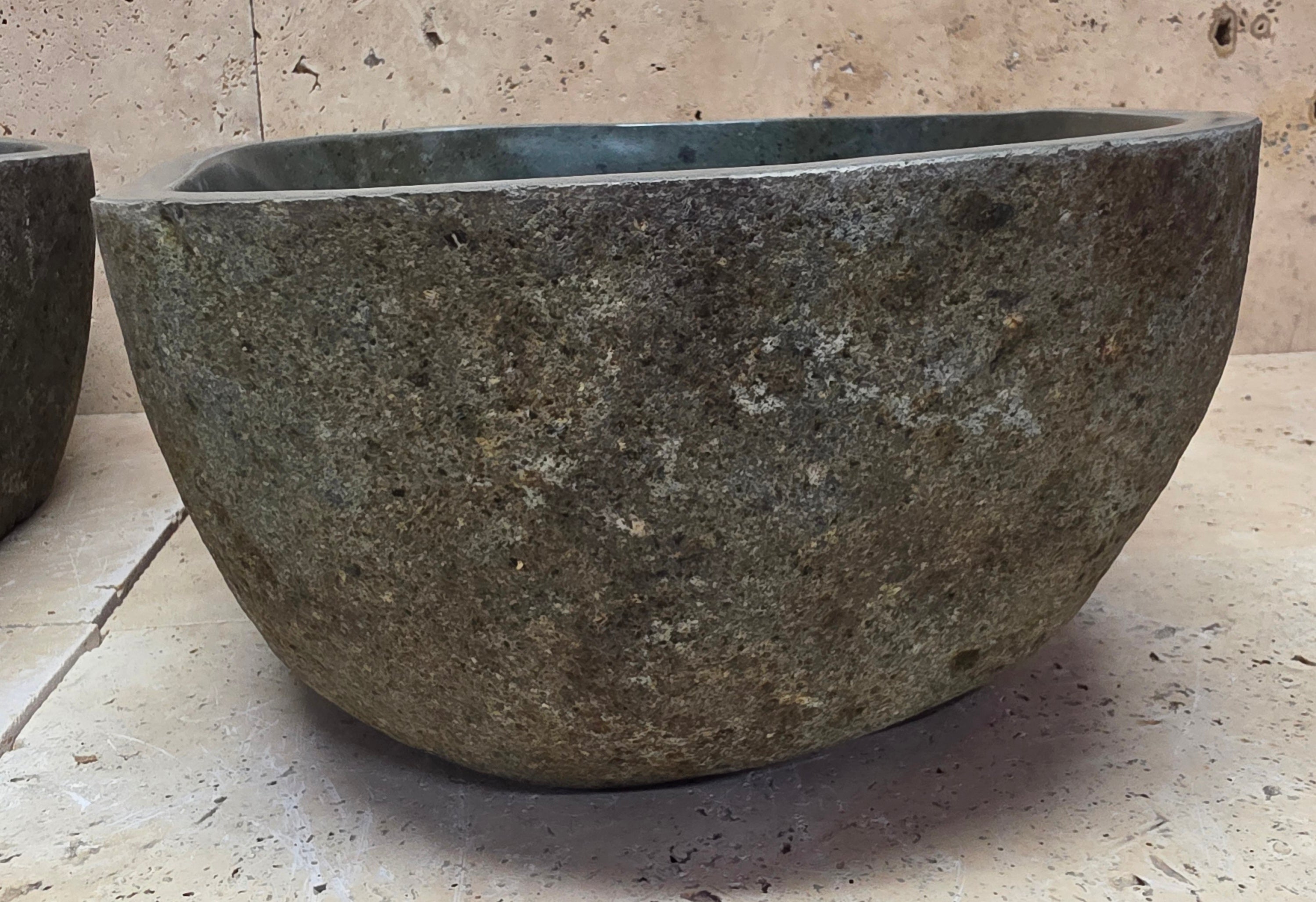 Handmade Natural Oval River Stone  Bathroom Basin TWIN SETS A & B RM 25072020