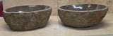 Handmade Natural Oval River Stone  Bathroom Basin TWIN SETS A & B RM 25072036