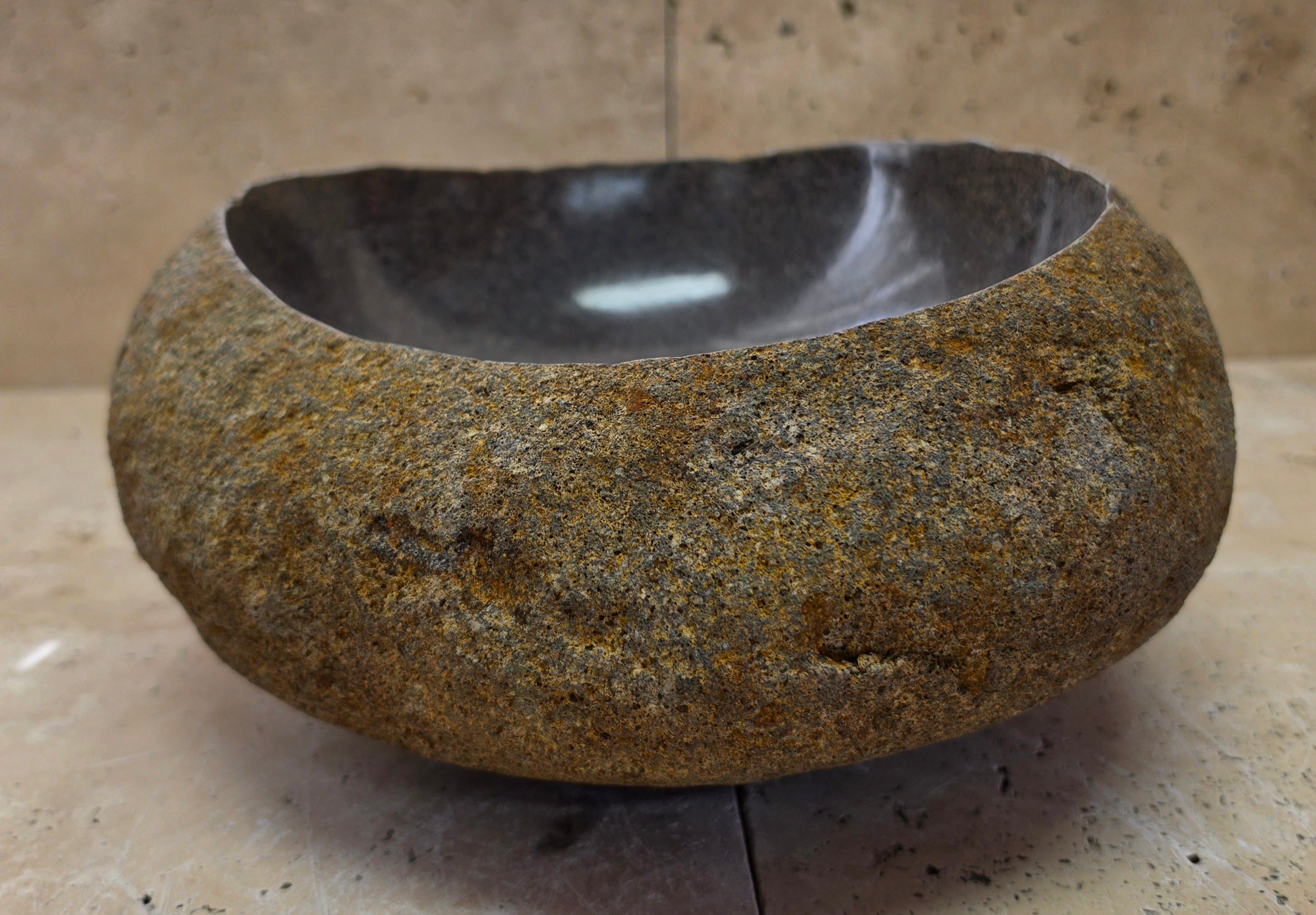 Handmade Natural Oval River Stone  Bathroom Basin  RVS 2409077