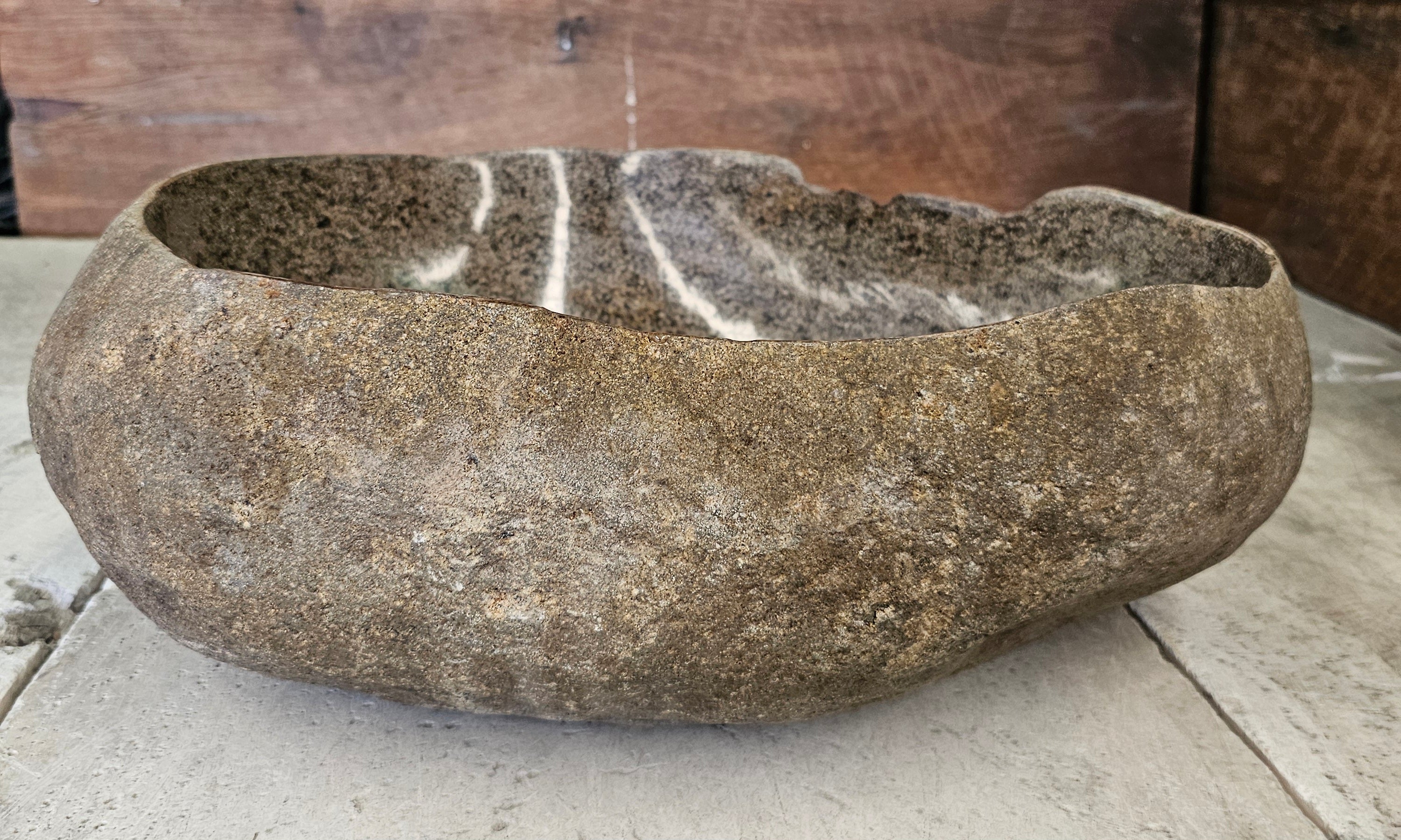 Handmade Natural Oval River Stone  Bathroom Basin  RVM 2409047