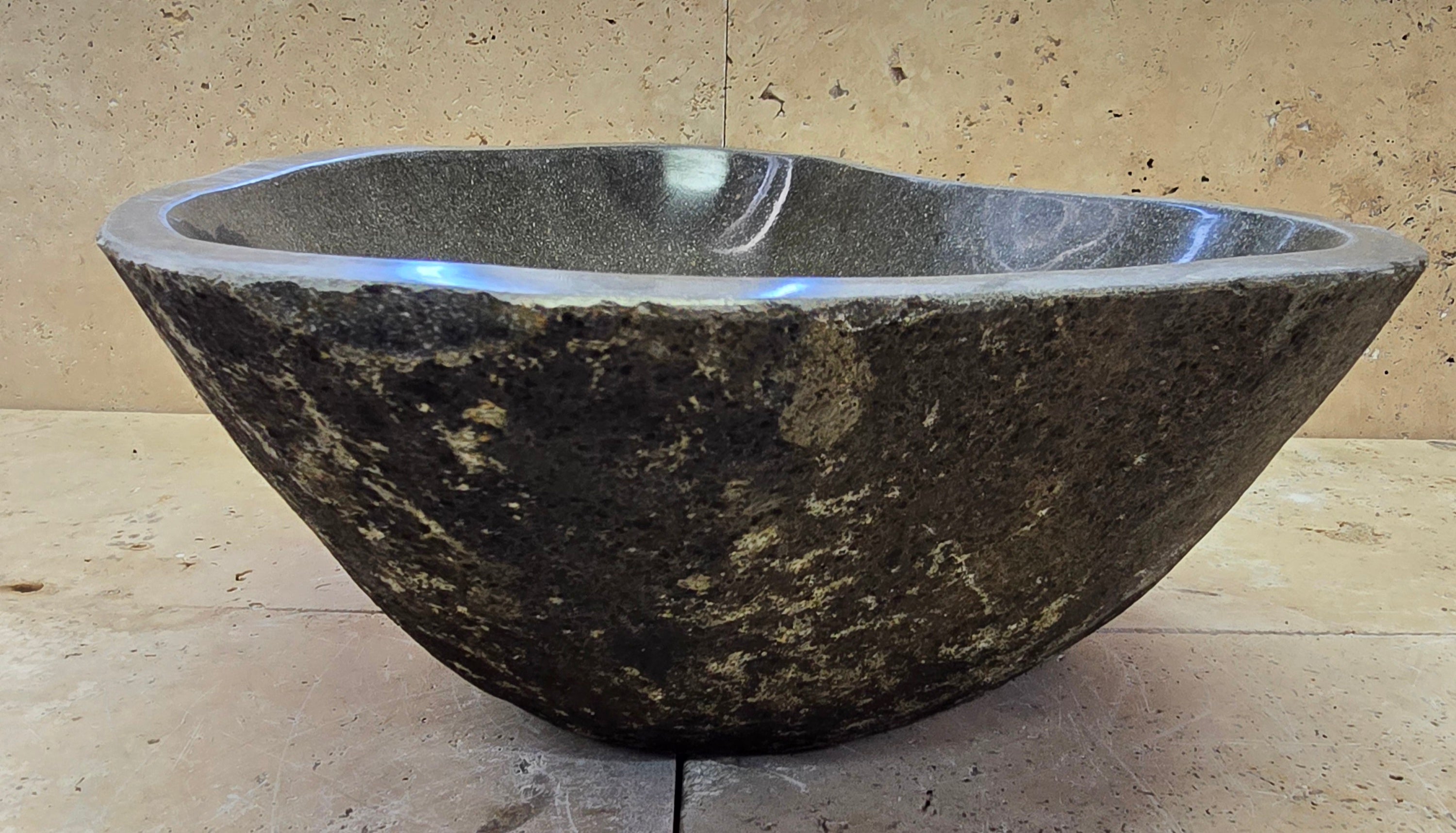 Handmade Natural Oval River Stone  Bathroom Basin  RL 240962