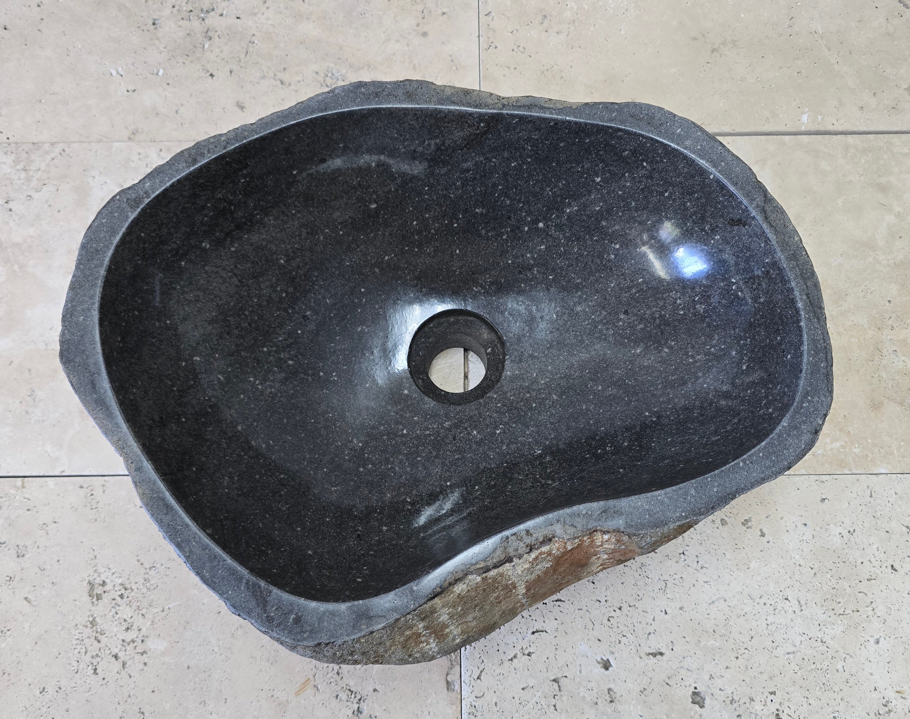 Handmade Natural Oval River Stone  Bathroom Basin  RM 2409032