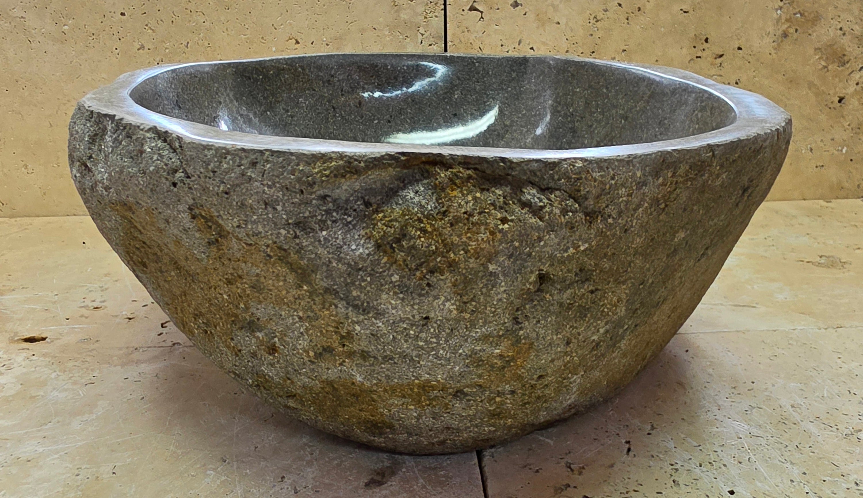 Handmade Natural Oval River Stone  Bathroom Basin  RS 2409040
