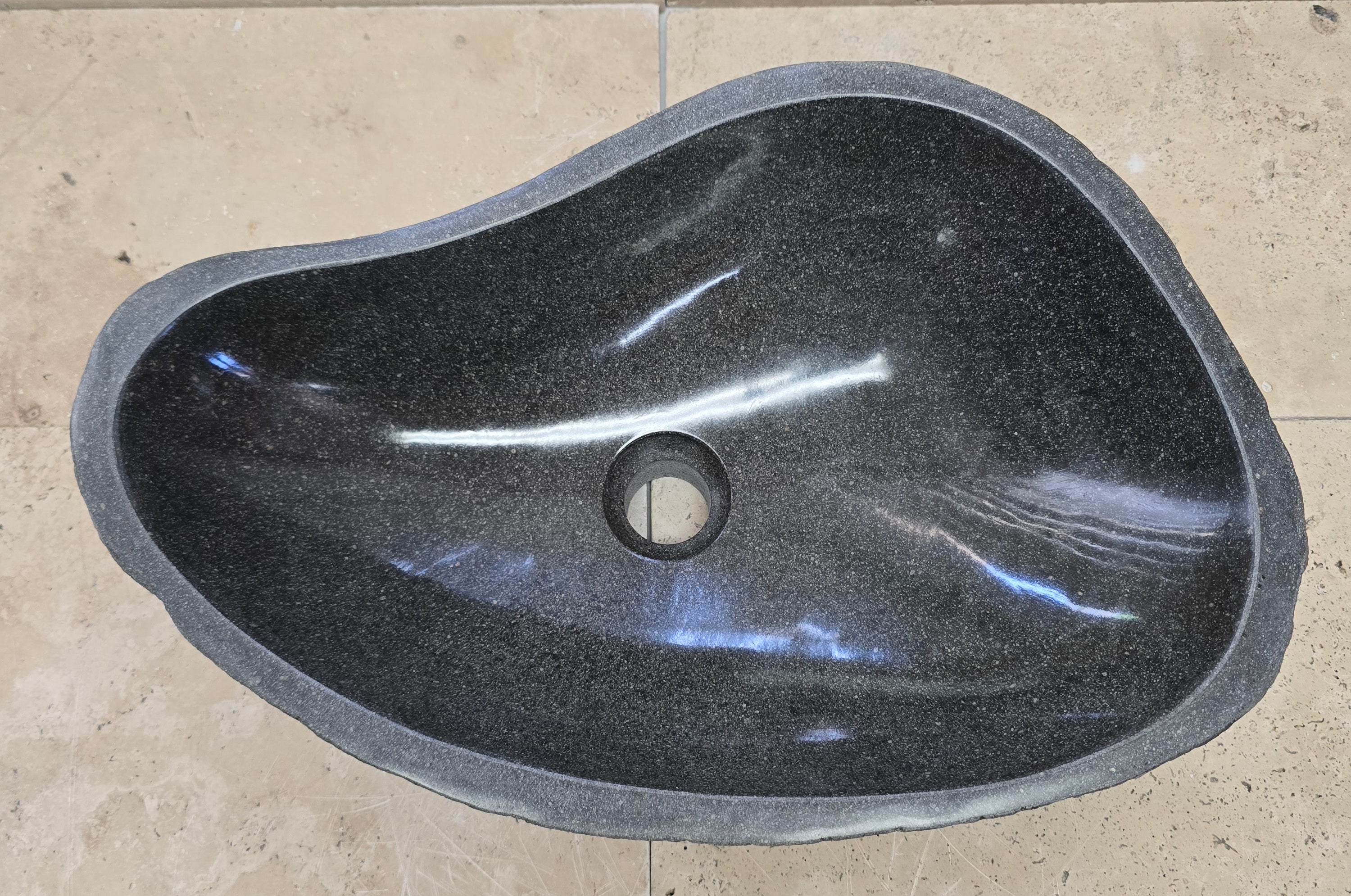 Handmade Natural Oval River Stone  Bathroom Basin  RL 240962