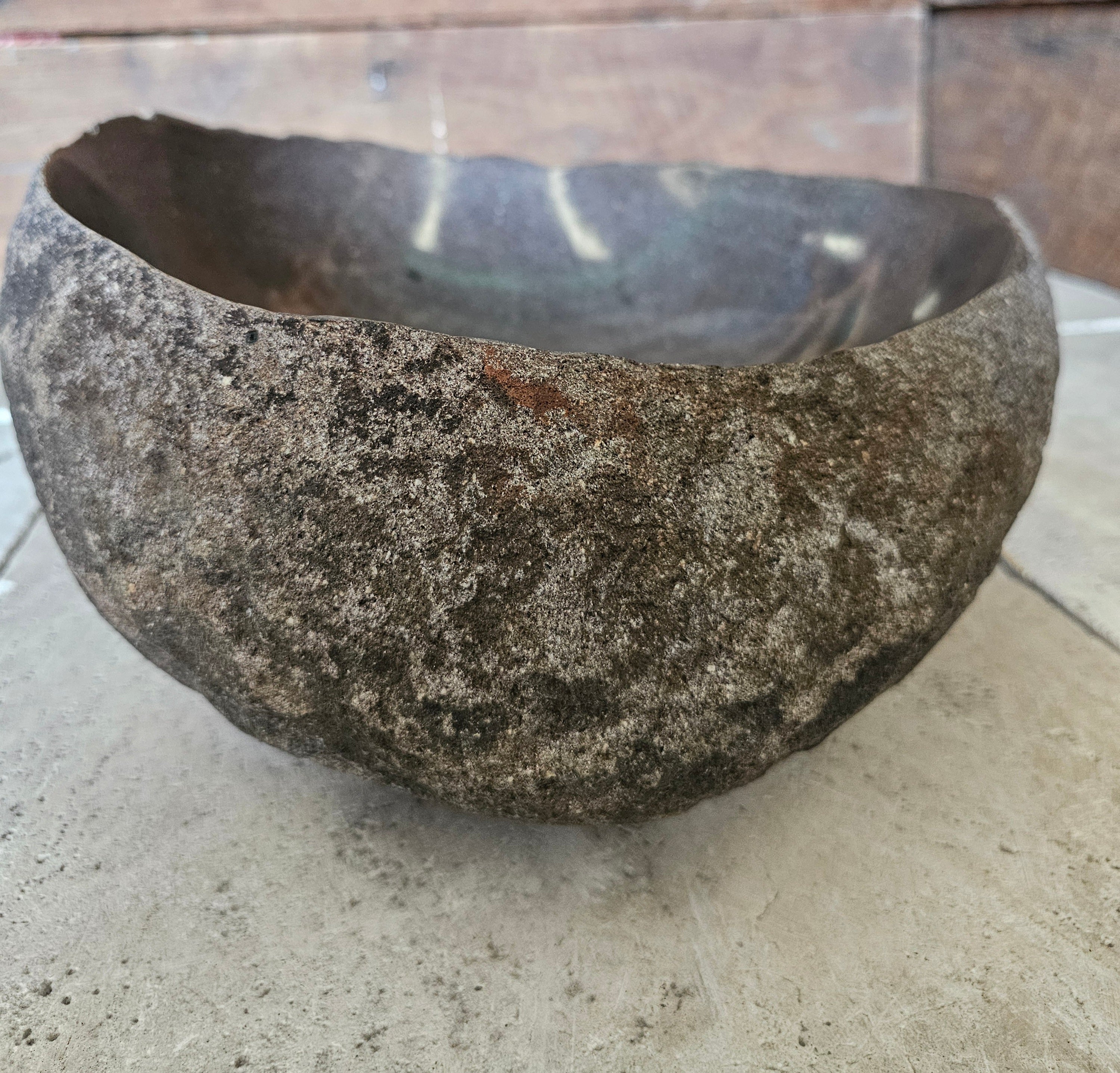 Handmade Natural Oval River Stone  Bathroom Basin  RVM 2409011