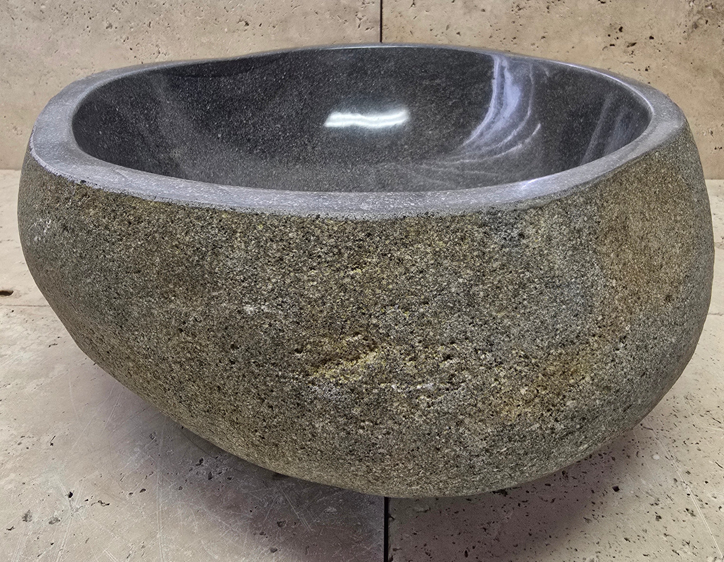 Handmade Natural Oval River Stone  Bathroom Basin  RS 2409017