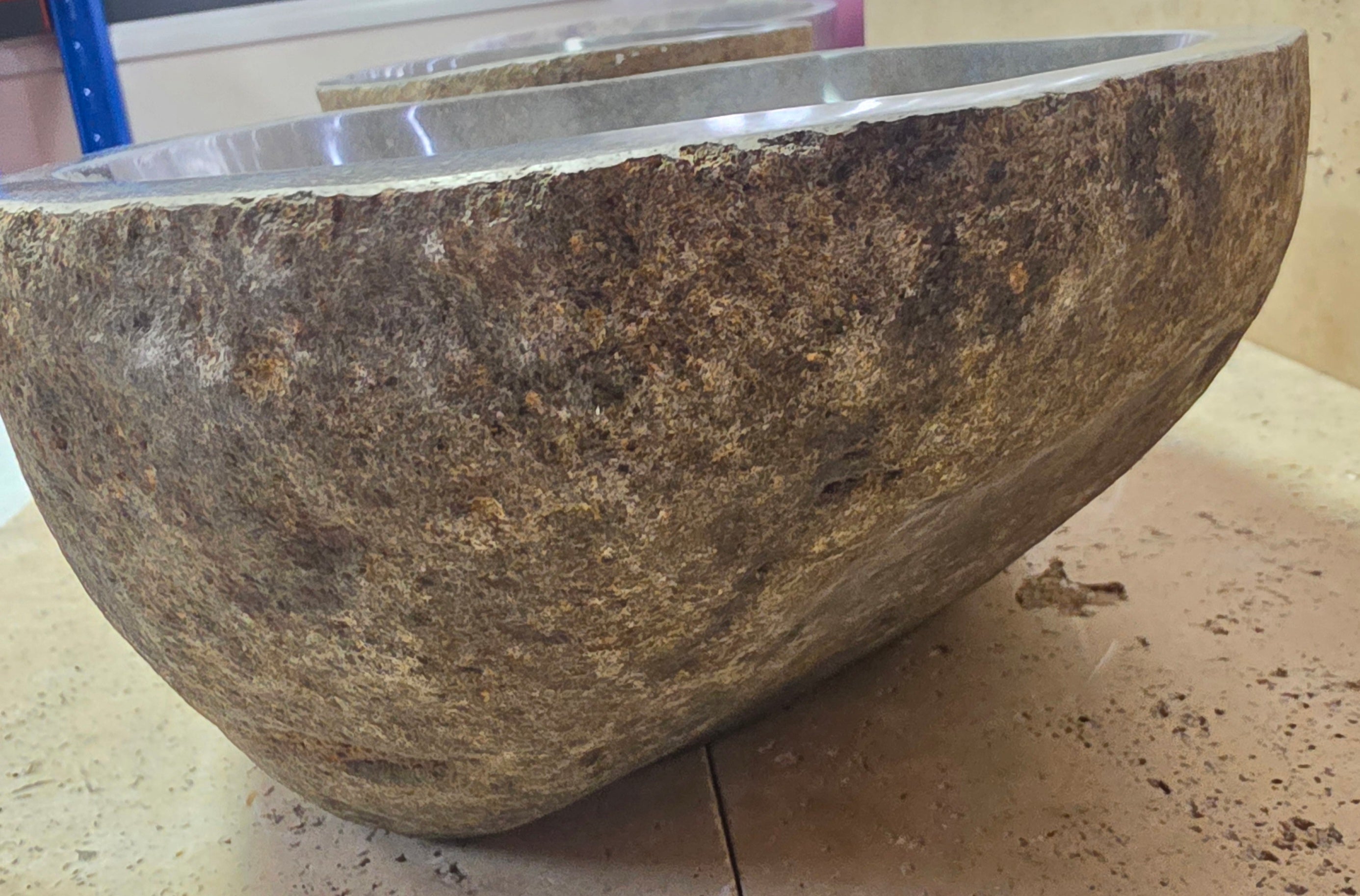 Handmade Natural Oval River Stone  Bathroom Basin TWIN SETS A & B RM 25072047