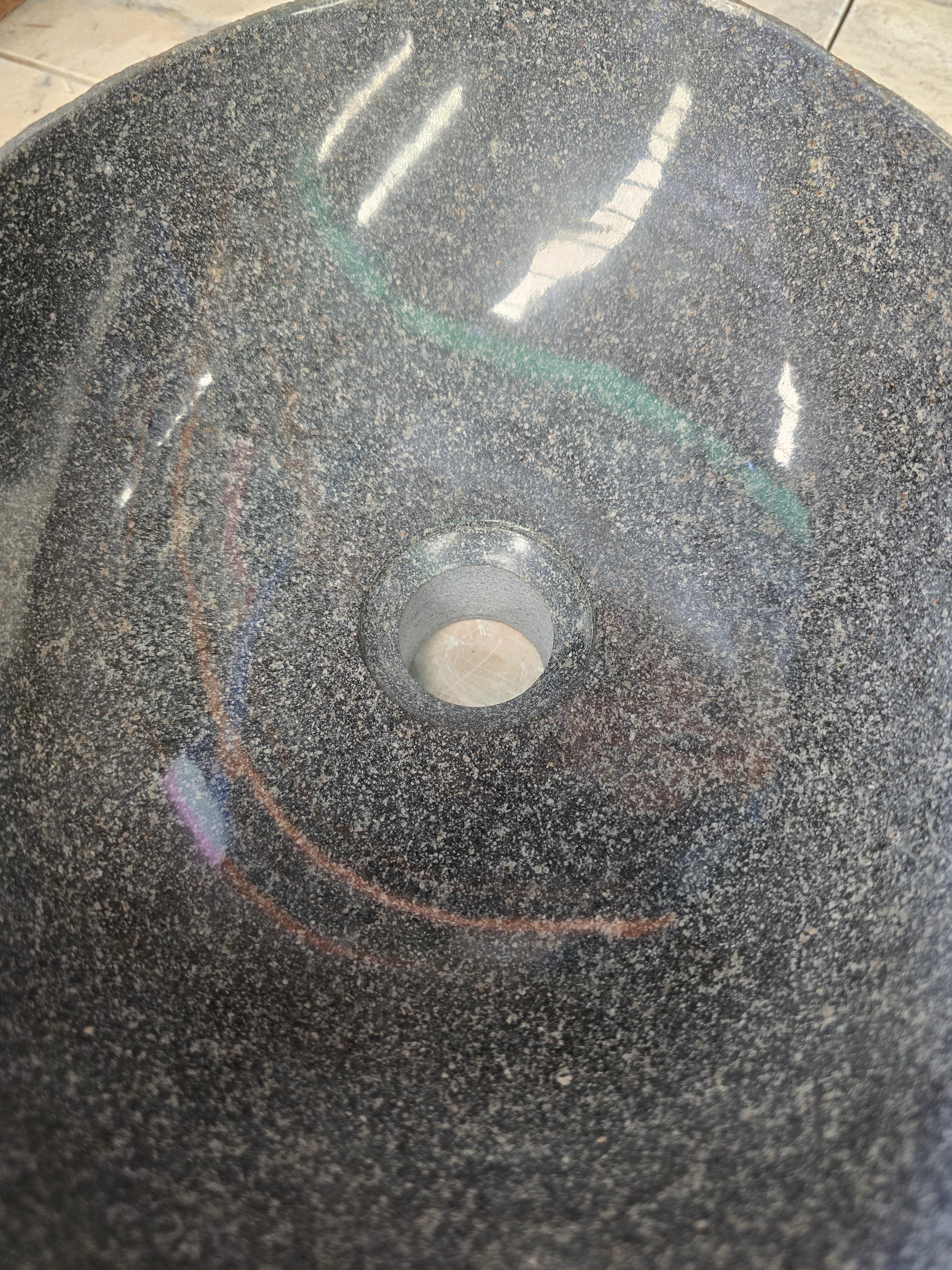 Handmade Natural Oval River Stone  Bathroom Basin  RVS 2409086