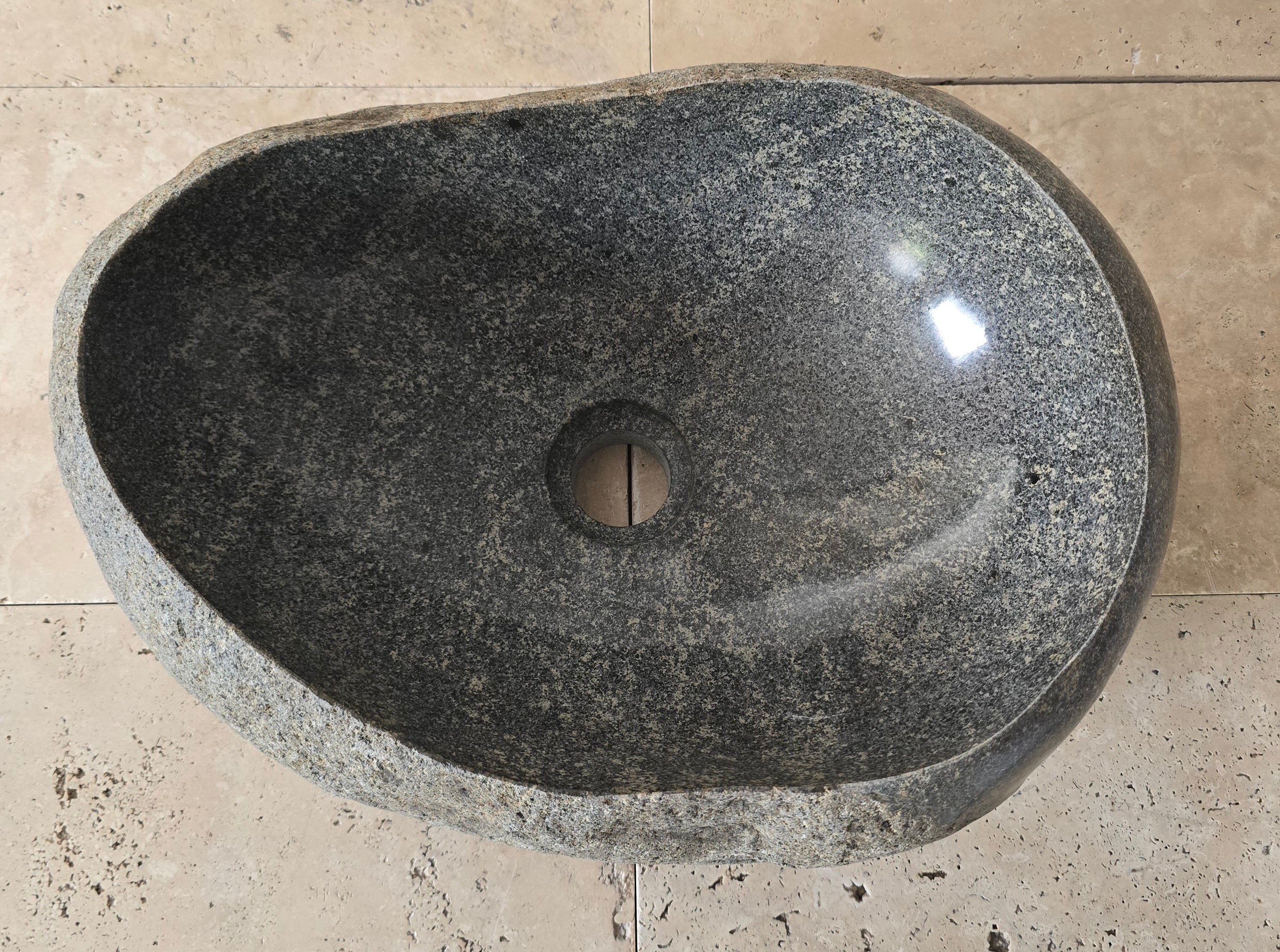 Handmade Natural Oval River Stone  Bathroom Basin  PHM 240909