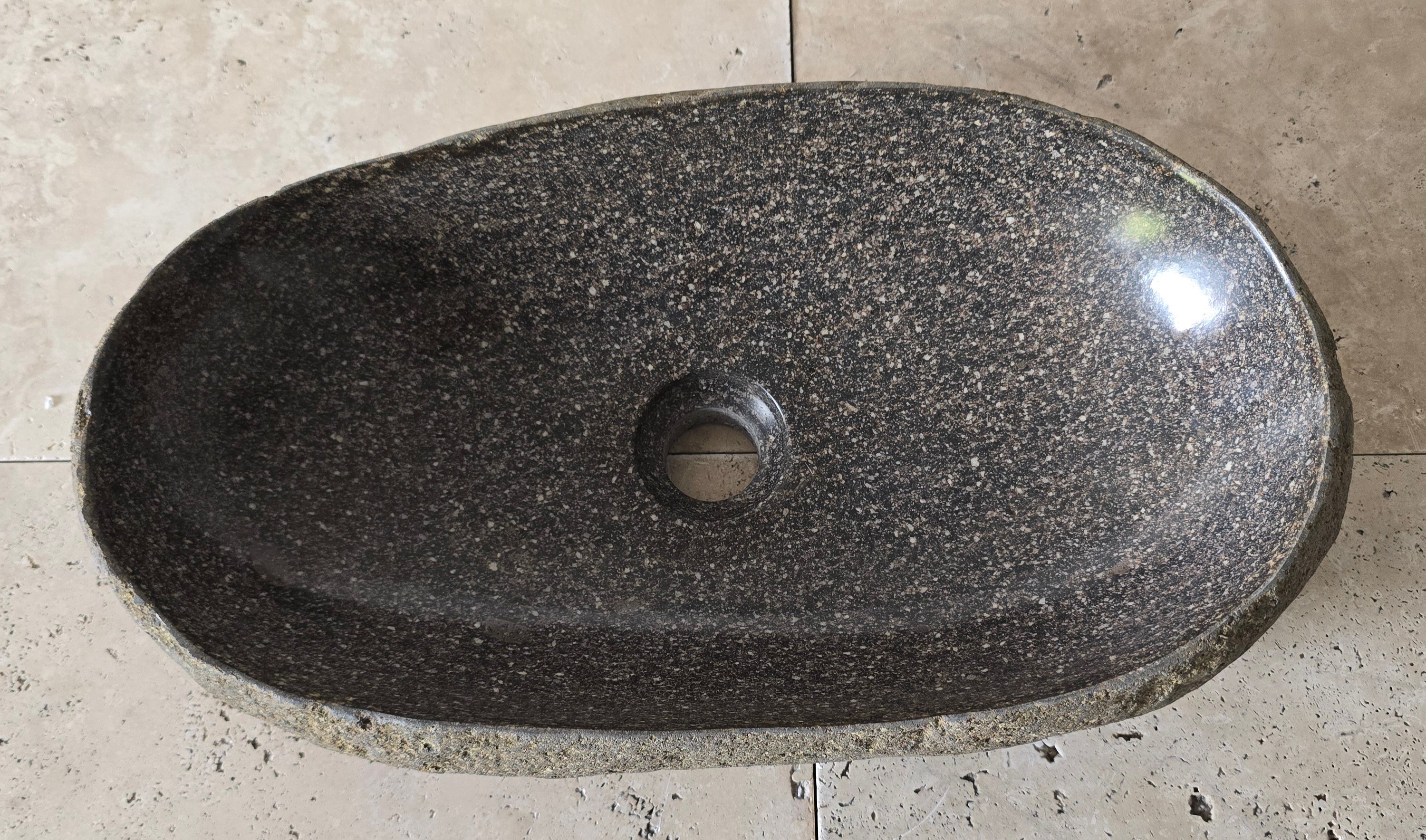 Handmade Natural Oval River Stone  Bathroom Basin  RVL 2409040
