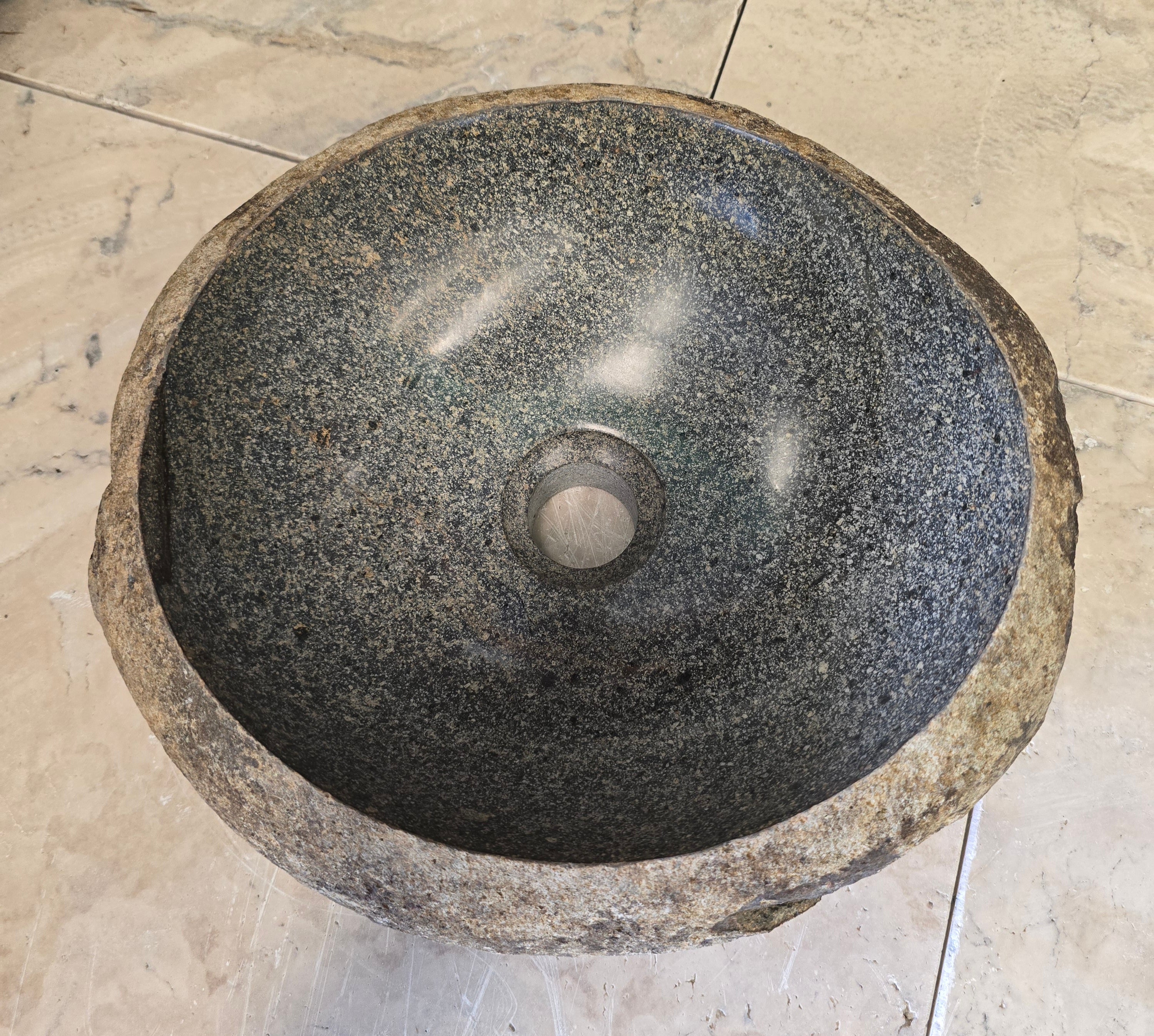 Handmade Natural Oval River Stone  Bathroom Basin  RVS 2409100