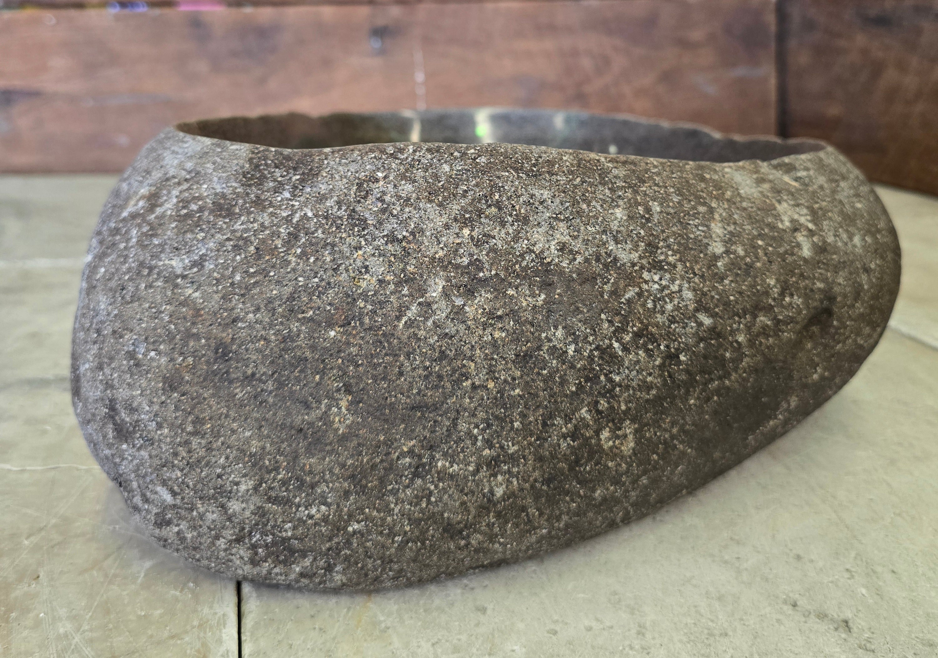 Handmade Natural Oval River Stone  Bathroom Basin  RVL 240937