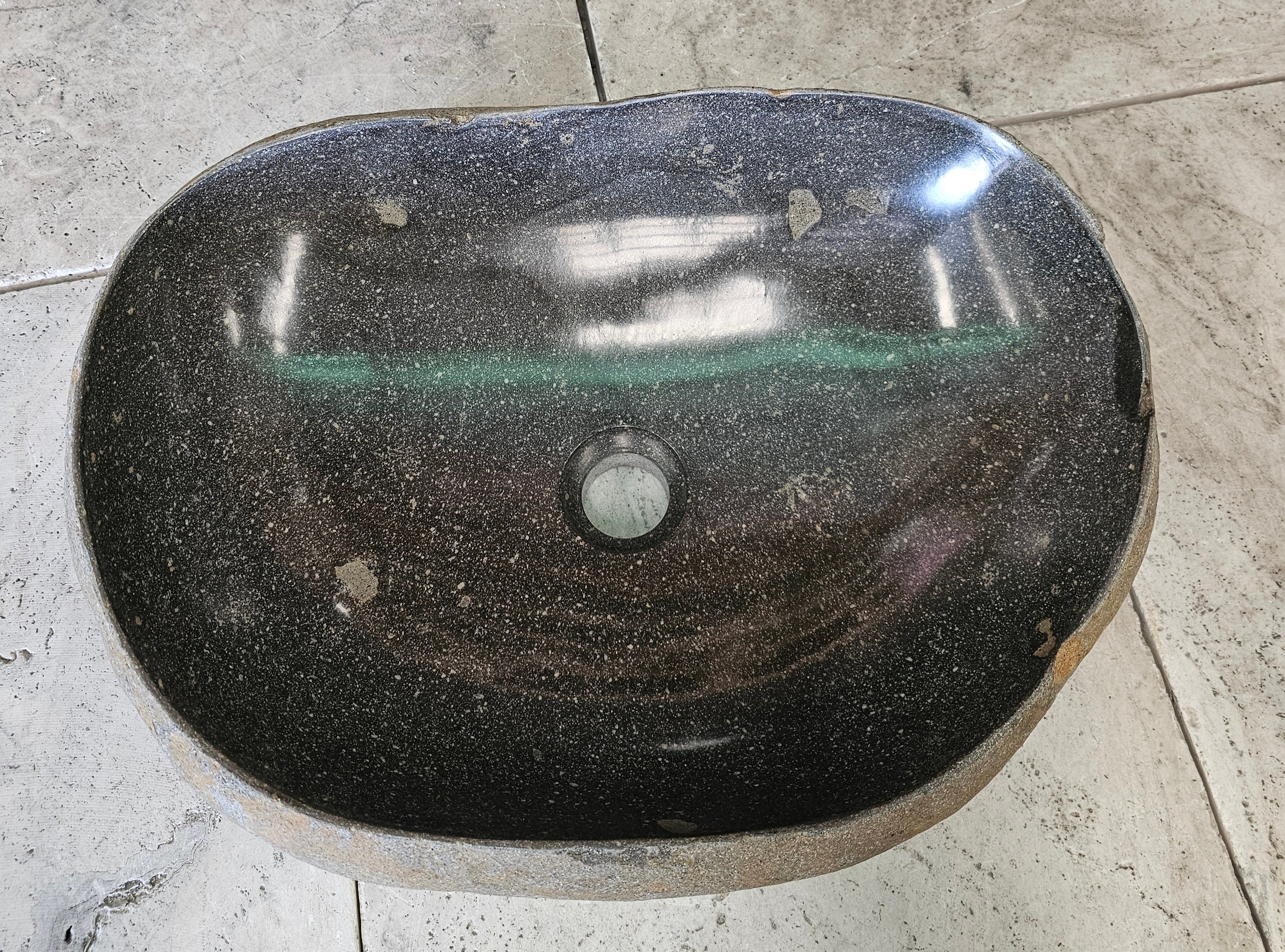 Handmade Natural Oval River Stone  Bathroom Basin  RVL 240946