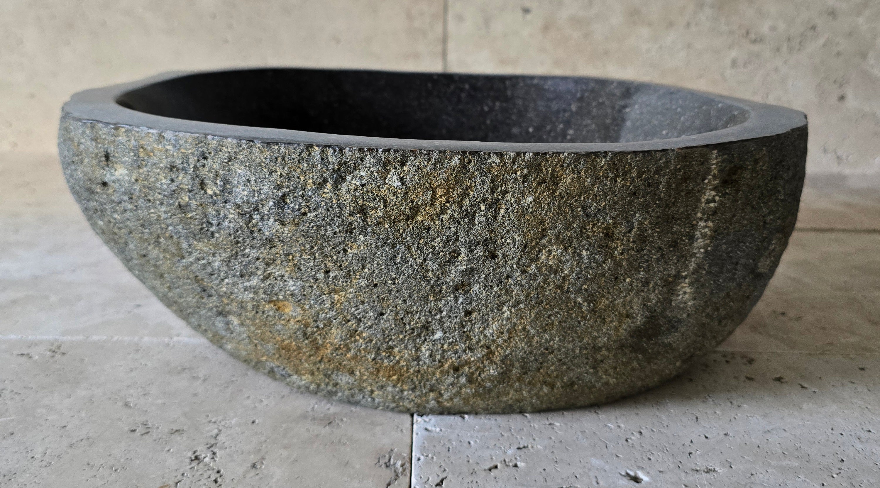 Handmade Natural Oval River Stone  Bathroom Basin  RS 2409145
