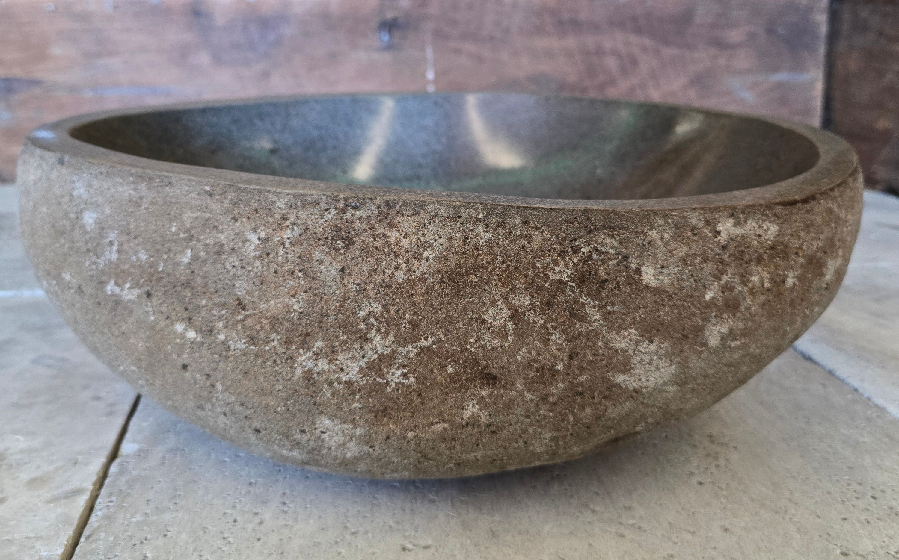 Handmade Natural Oval River Stone  Bathroom Basin  RM 2409002