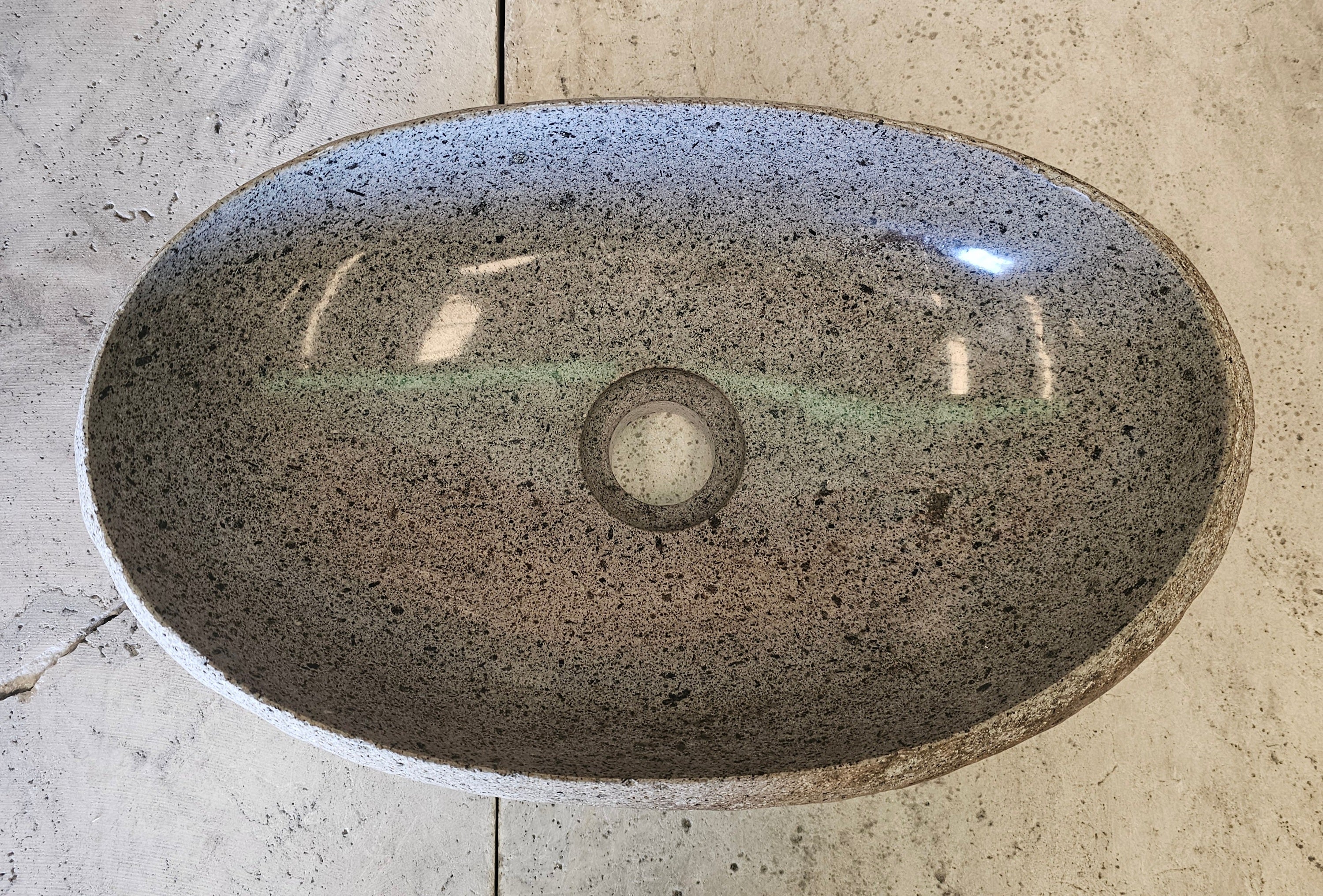 Handmade Natural Oval River Stone  Bathroom Basin  RVM 2409056