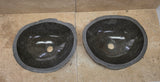 Handmade Natural Oval River Stone  Bathroom Basin TWIN SETS A & B RS 25072018