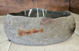 Handmade Natural Oval River Stone  Bathroom Basin  RS 2409072