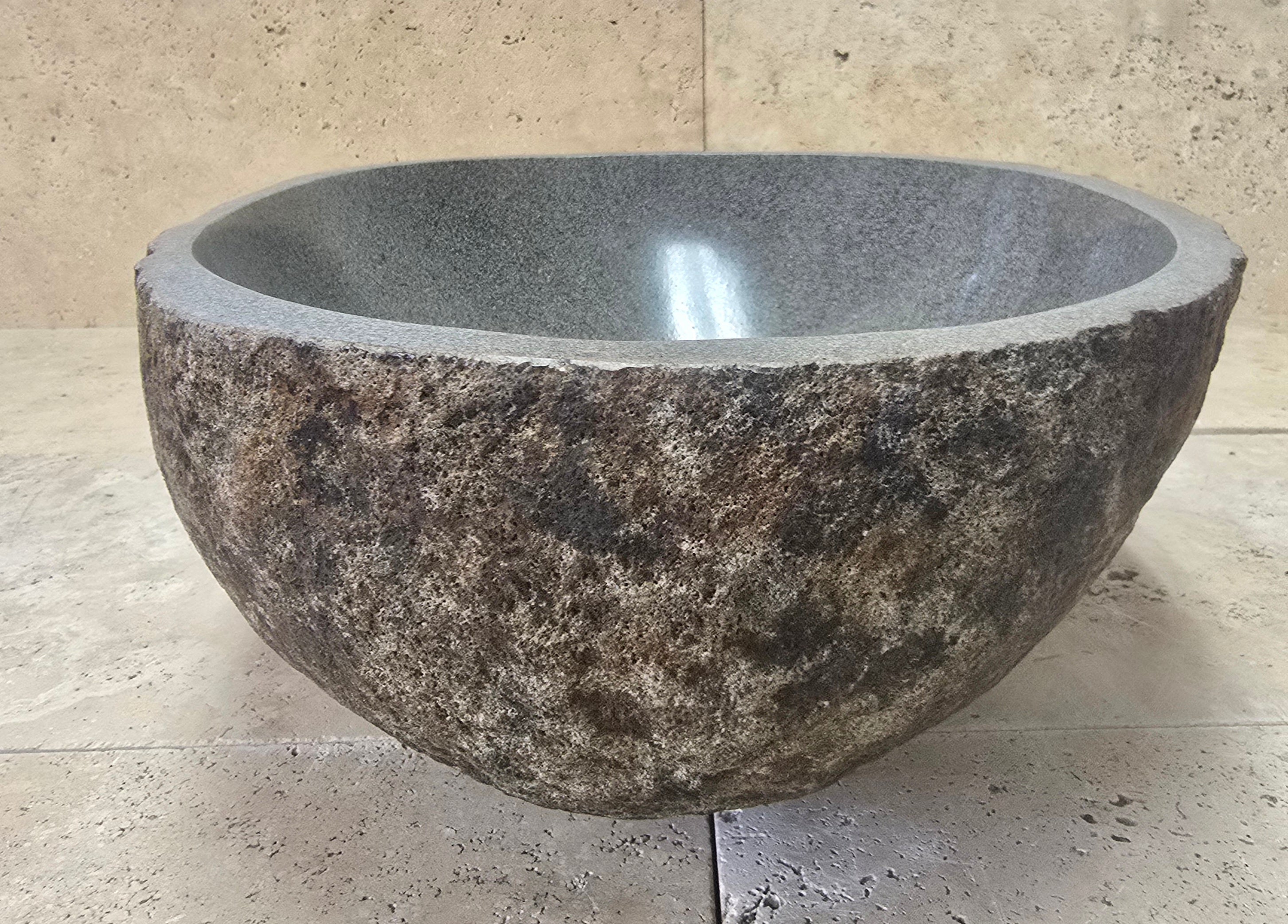 Handmade Natural Oval River Stone  Bathroom Basin  RS 2409048