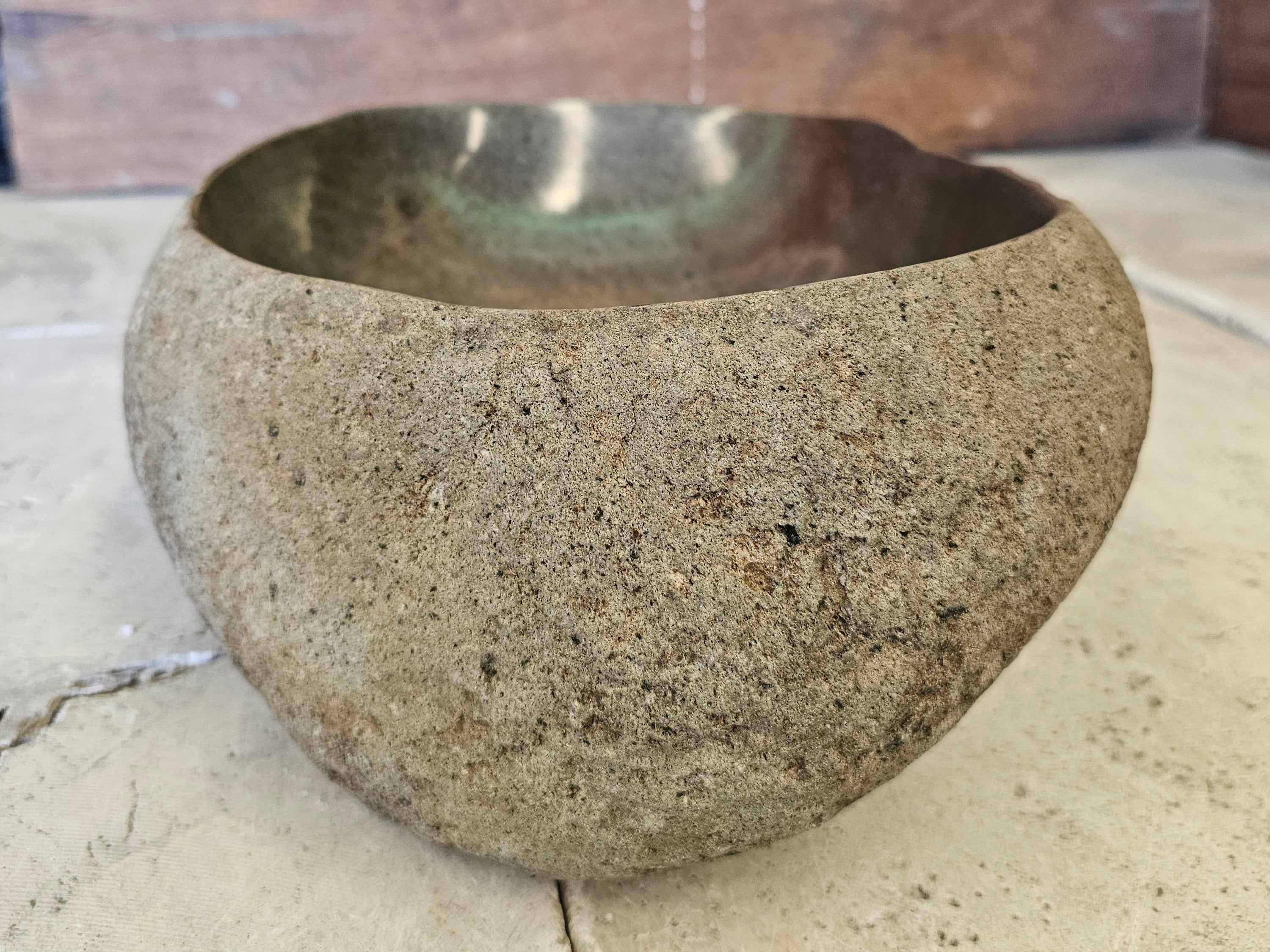 Handmade Natural Oval River Stone  Bathroom Basin  RVS 2409005